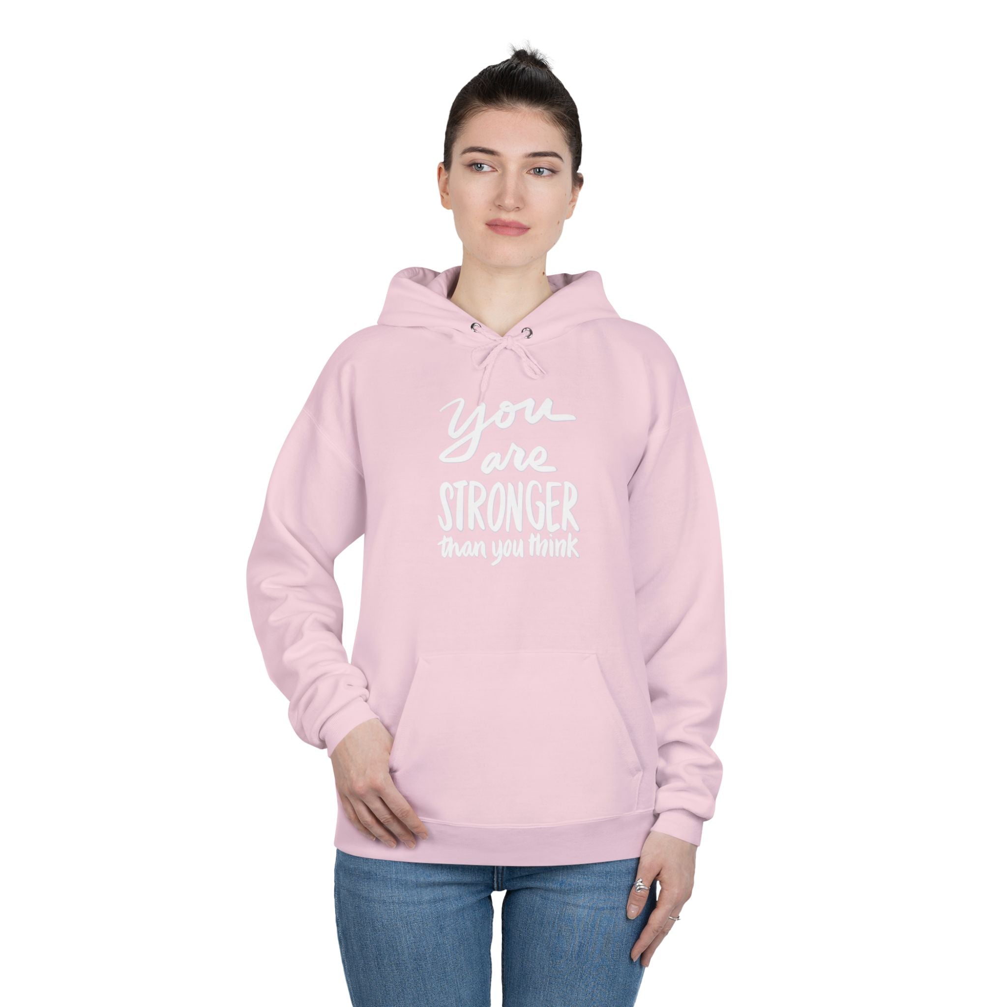 Inspirational Eco-Friendly Hoodie - 'You are Stronger Than You Think'