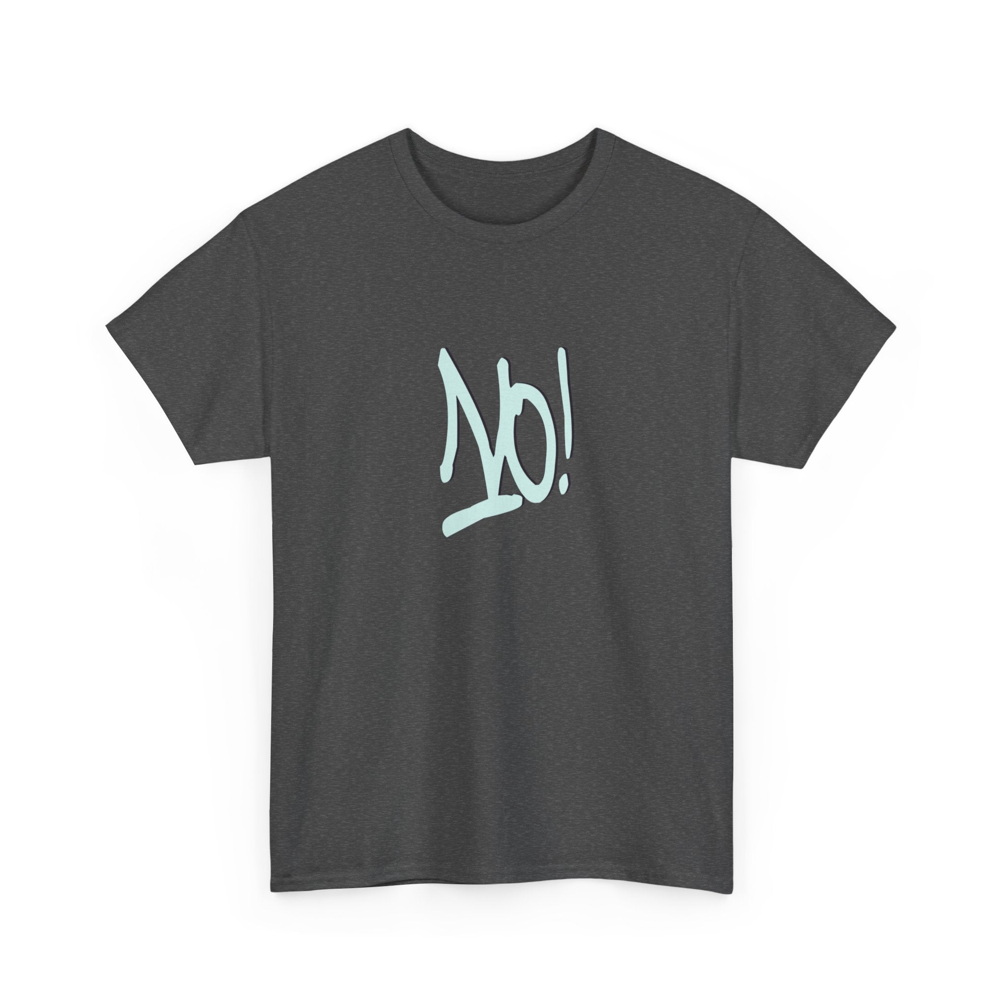 Unisex Heavy Cotton Tee - Street Style 'No!' Graphic Tee for Bold Statements