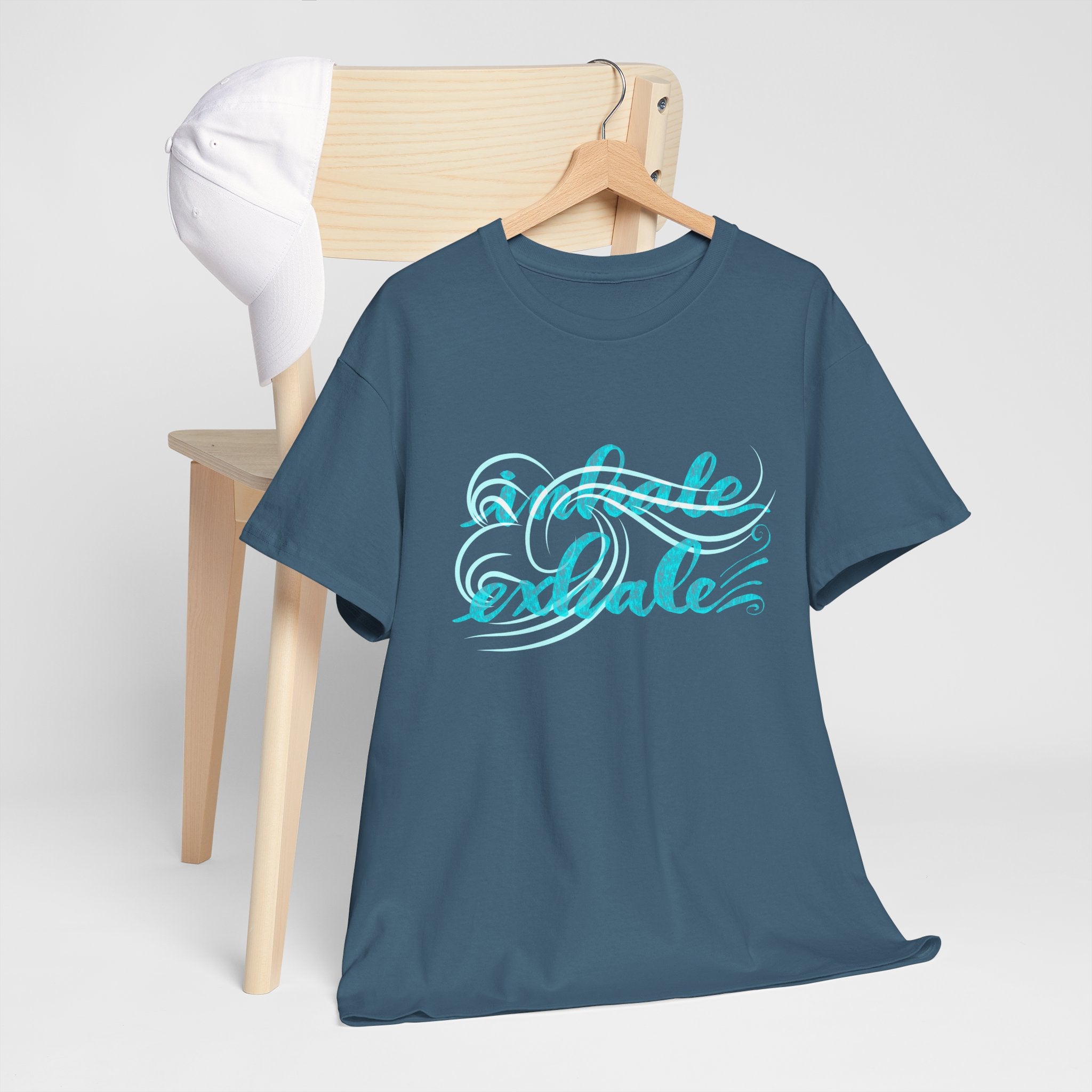 Heavy Cotton Tee - "Inhale Exhale" Relaxation Graphic Tee
