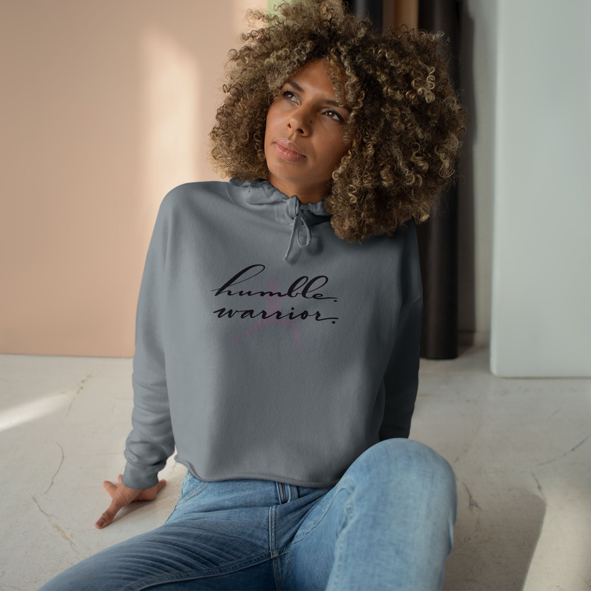 Humble Warrior Crop Hoodie - Motivational Fitness Apparel