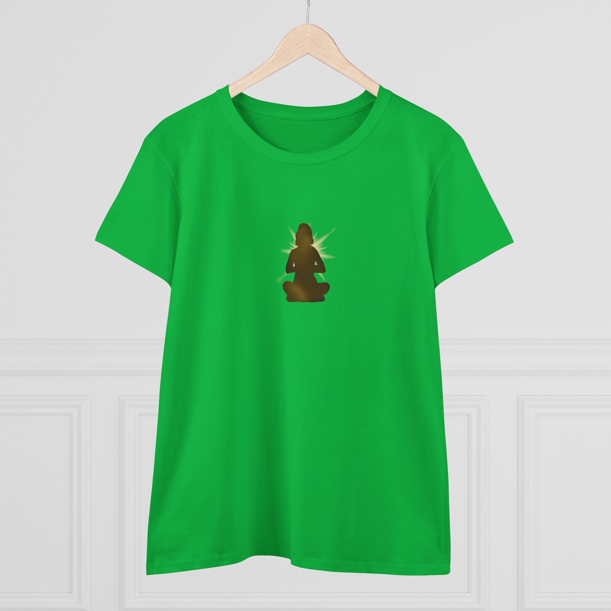 Meditation Silhouette Tee — Women's Yoga Cotton T‑Shirt