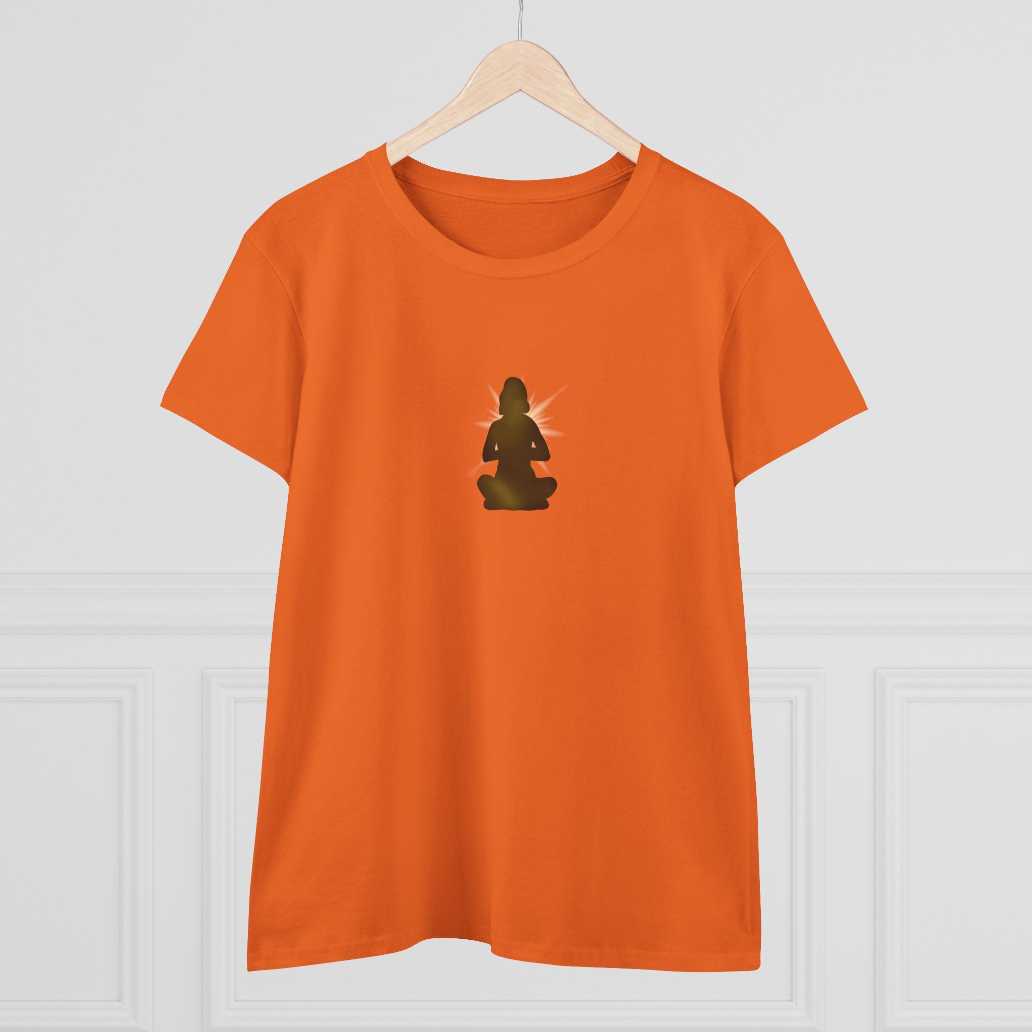 Meditation Silhouette Tee — Women's Yoga Cotton T‑Shirt
