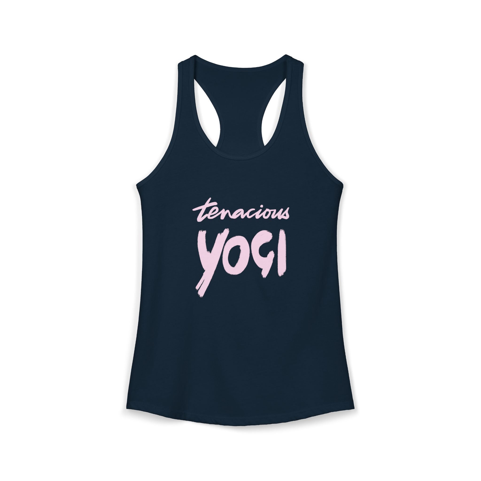 Tenacious Yogi Racerback Tank — Handwritten Script Yoga Tribute