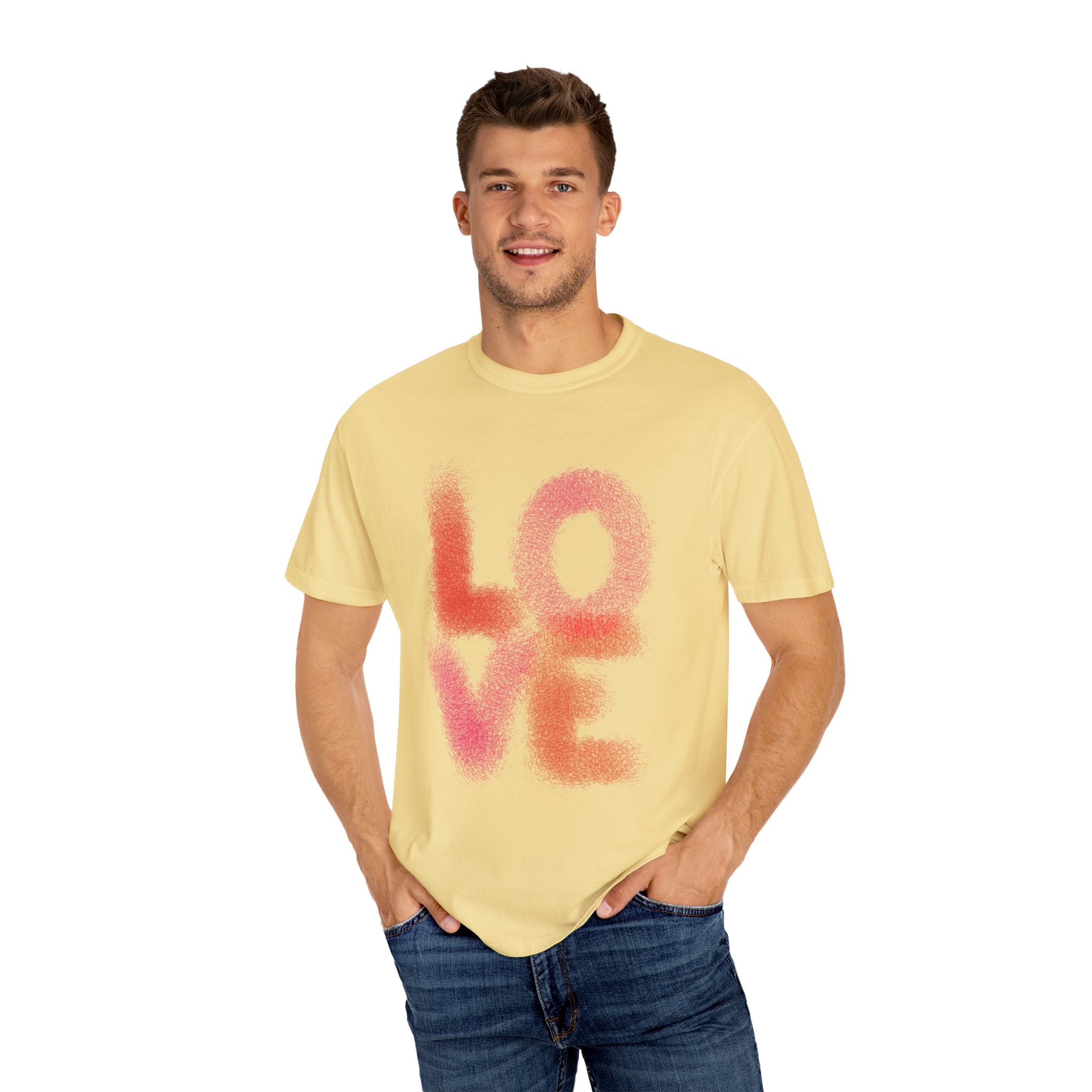 LOVE SCRIBBLES Unisex Garment-Dyed T-shirt