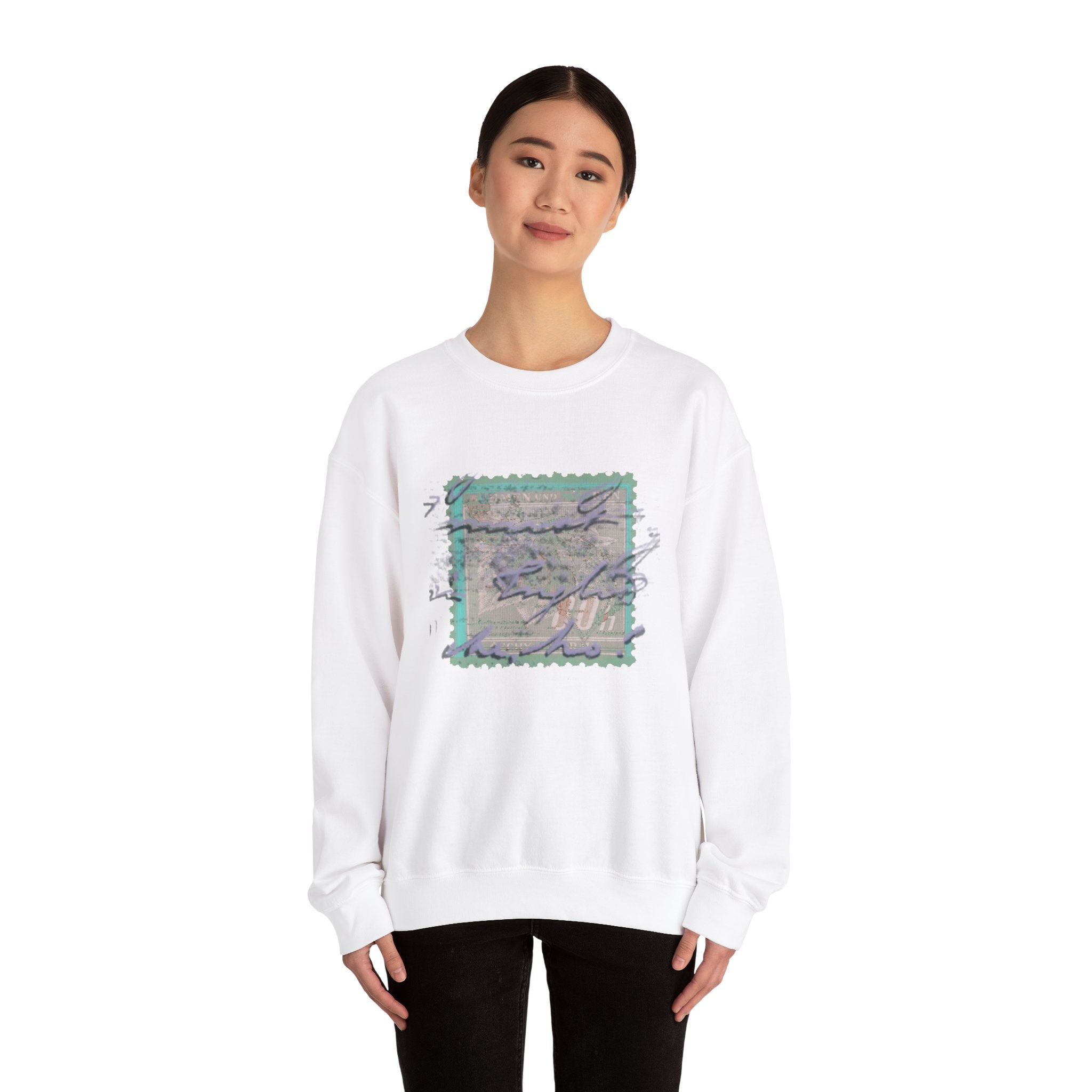 Retro Stamp Design Unisex Heavy Blend™ Crewneck Sweatshirt