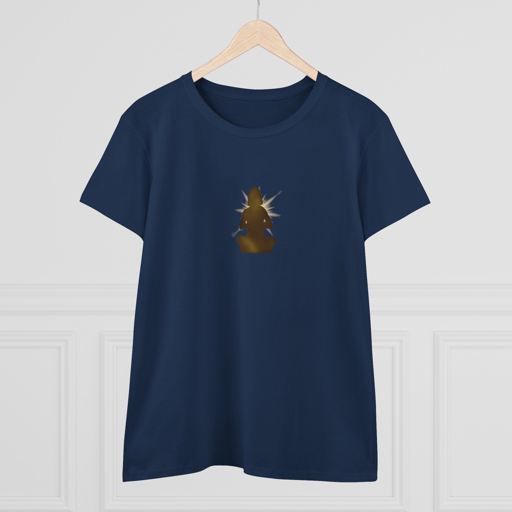Meditation Silhouette Tee — Women's Yoga Cotton T‑Shirt
