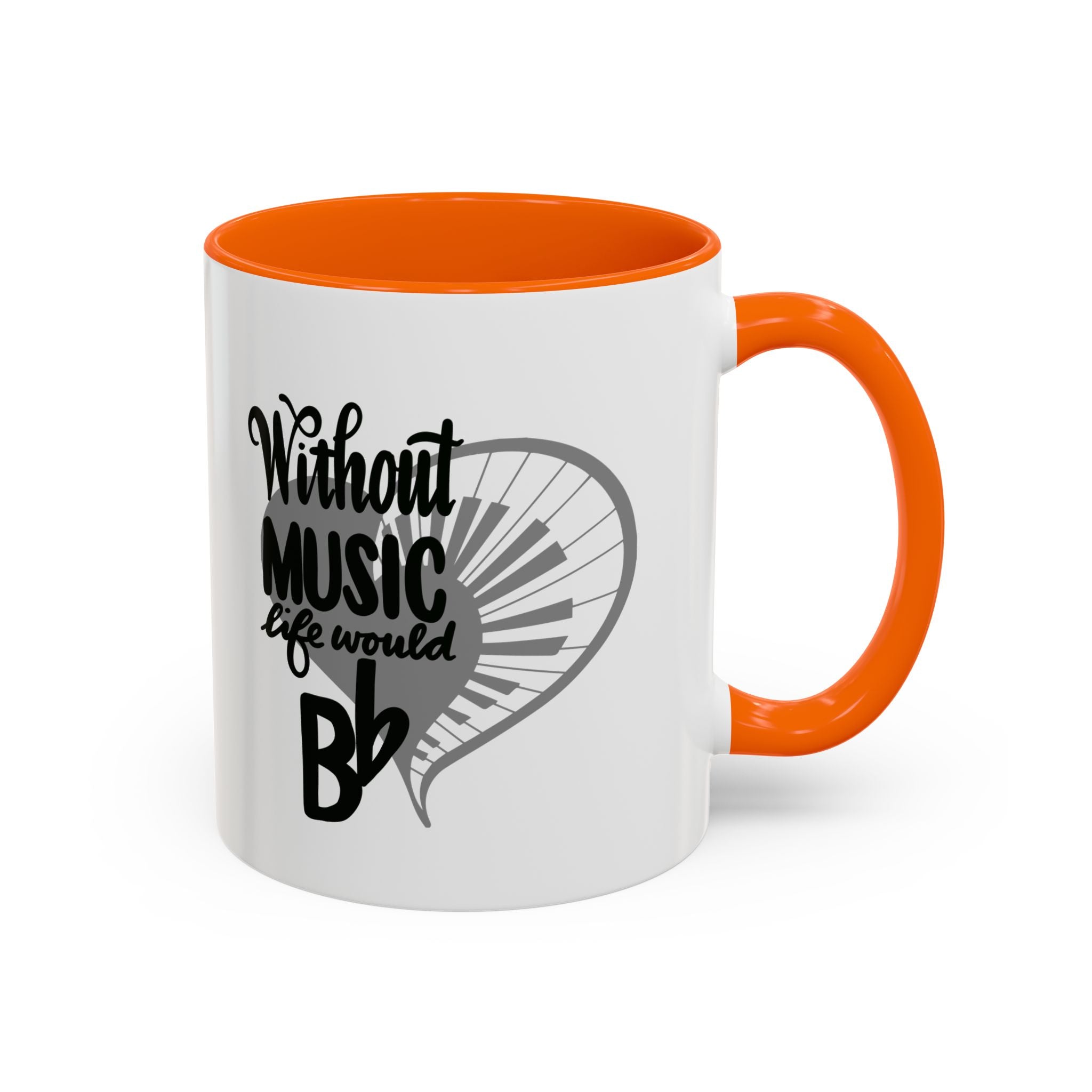 Inspirational Music Accent Coffee Mug - "Without Music Life Would Be Bb" - Perfect for Musicians and Music Lovers