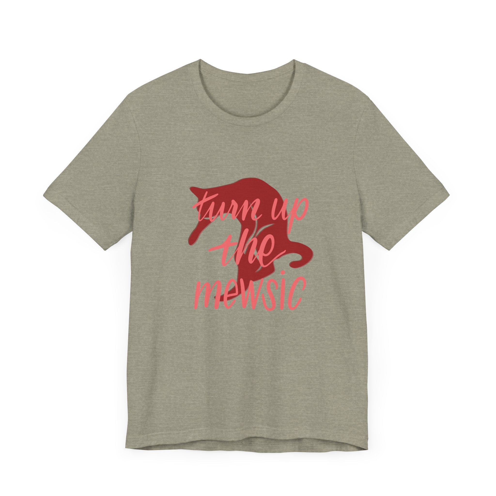 Fun Music Unisex Jersey Tee - "Turn Up The Mewsic"