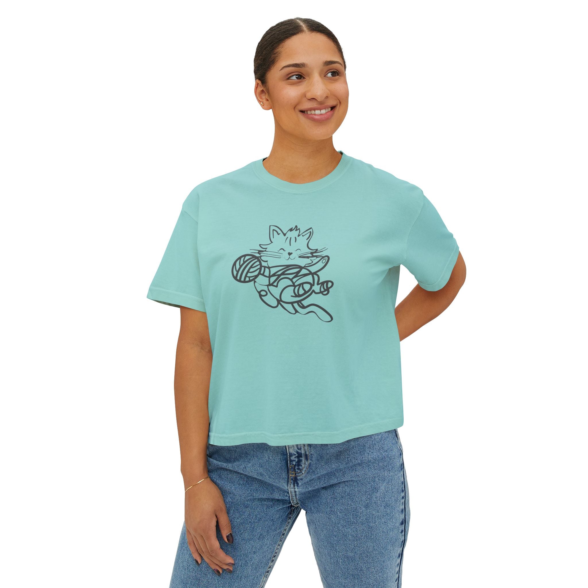 Cat Lover's Boxy Tee - Cute & Comfy Women's T-Shirt