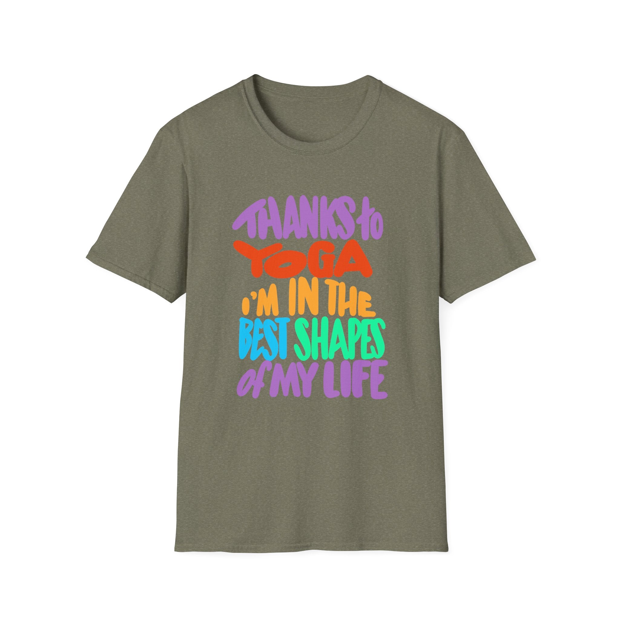 Thanks To Yoga Unisex Softstyle T-Shirt - Motivational Fitness Tee