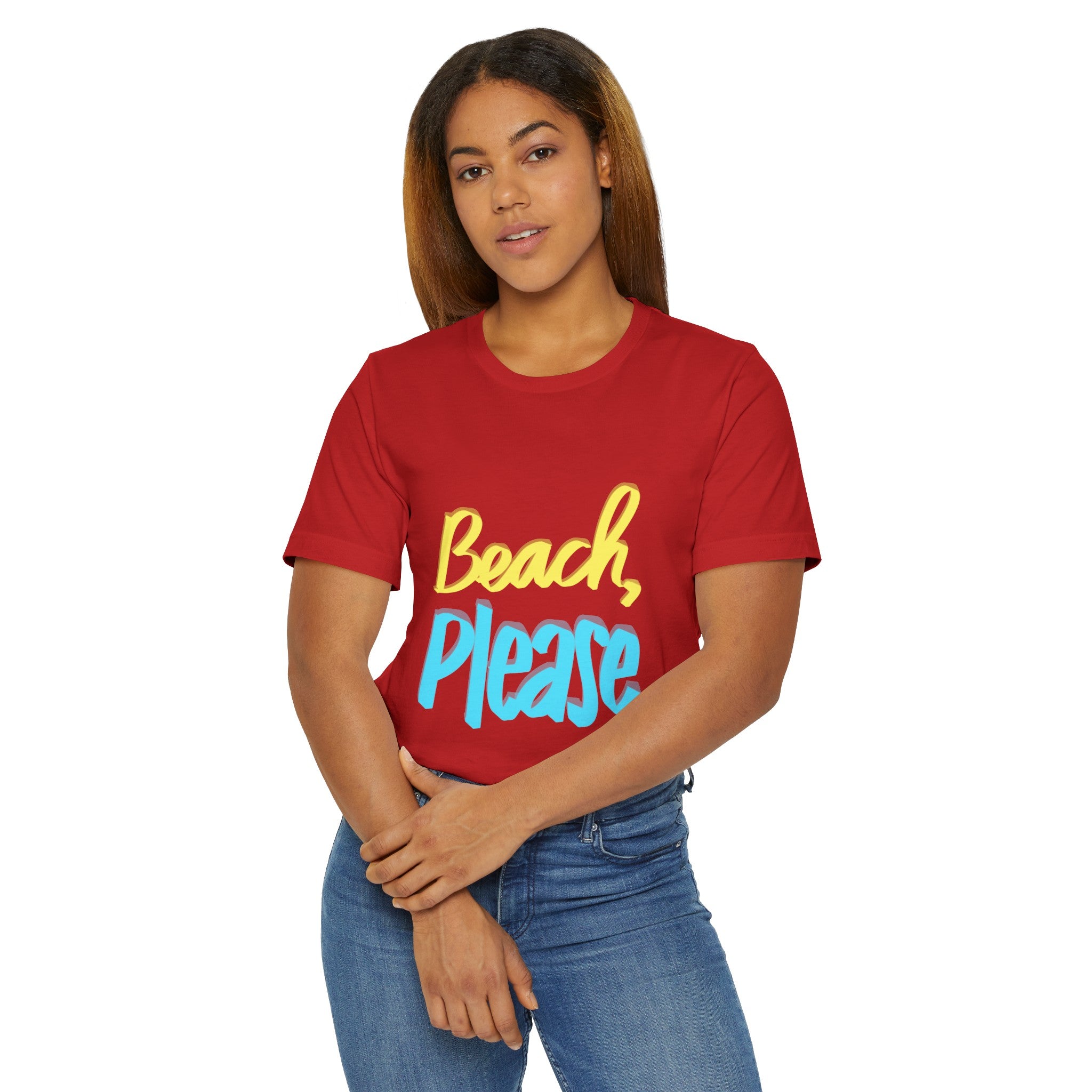 BEACH, PLEASE Unisex Jersey Short Sleeve Tee