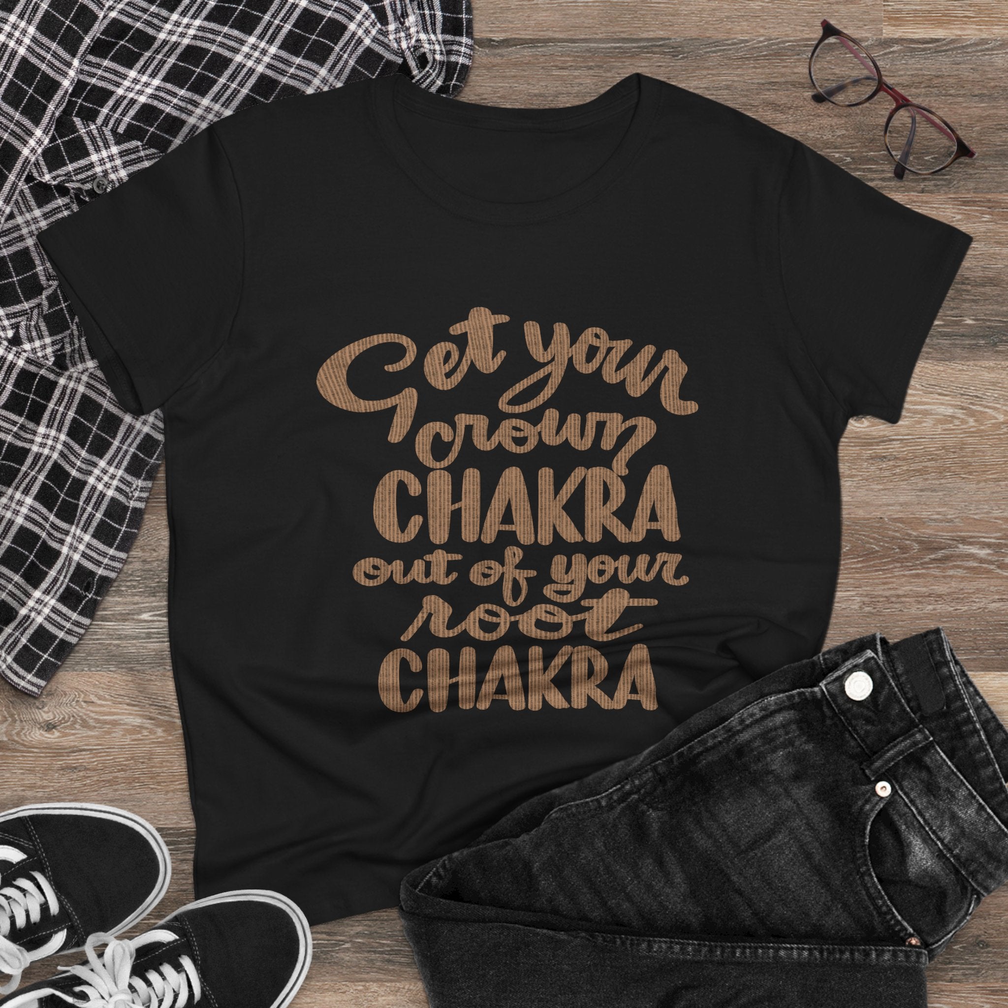 Funny Chakra Affirmation Cotton Tee for Women