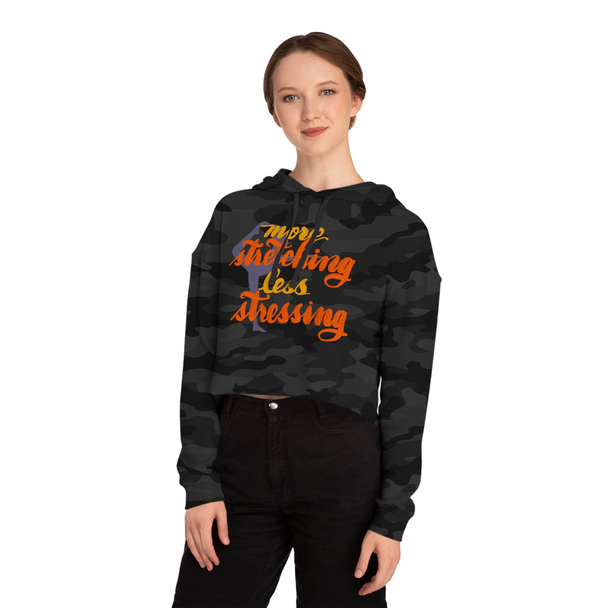 More Stretching, Less Stressing Cropped Hoodie for Women
