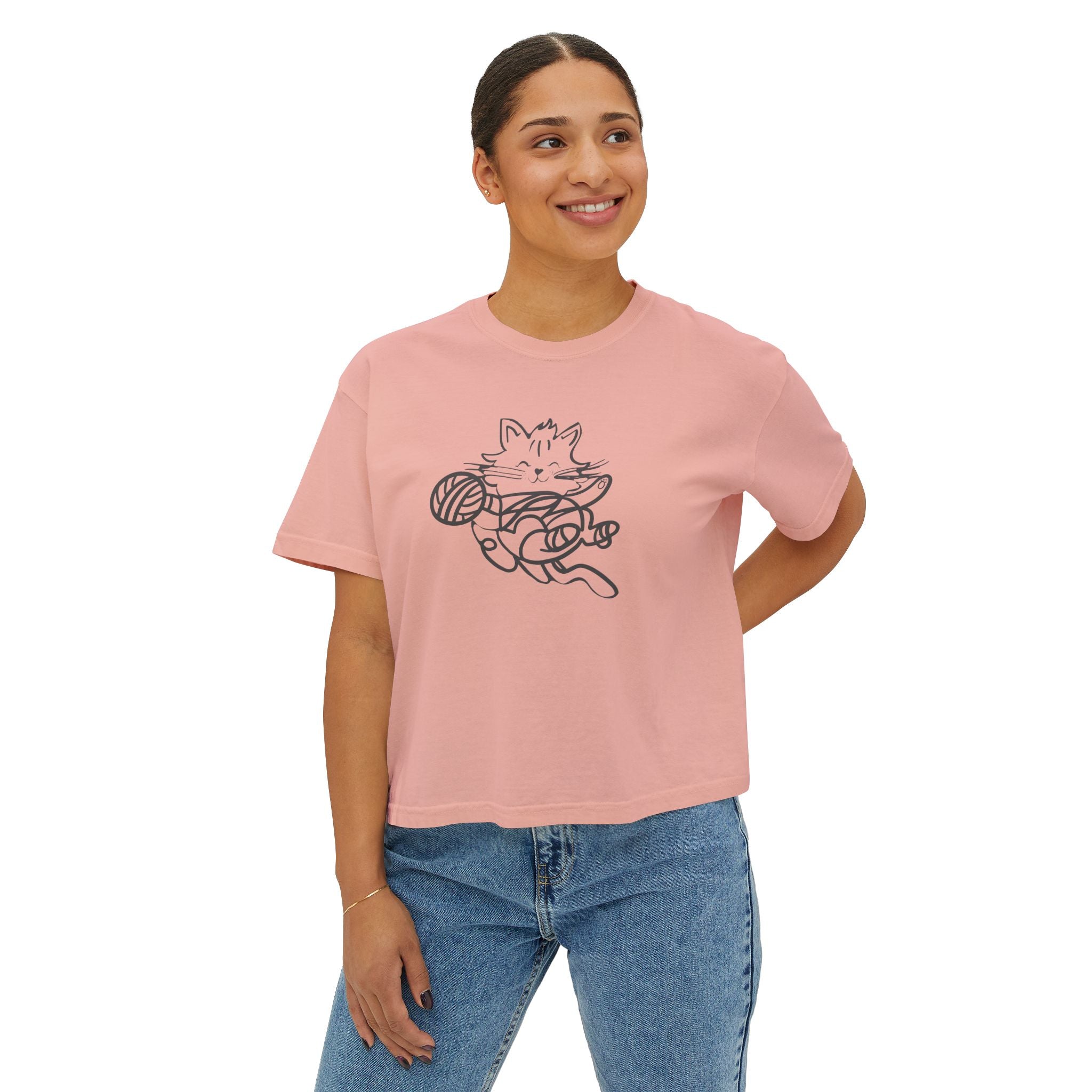 Cat Lover's Boxy Tee - Cute & Comfy Women's T-Shirt