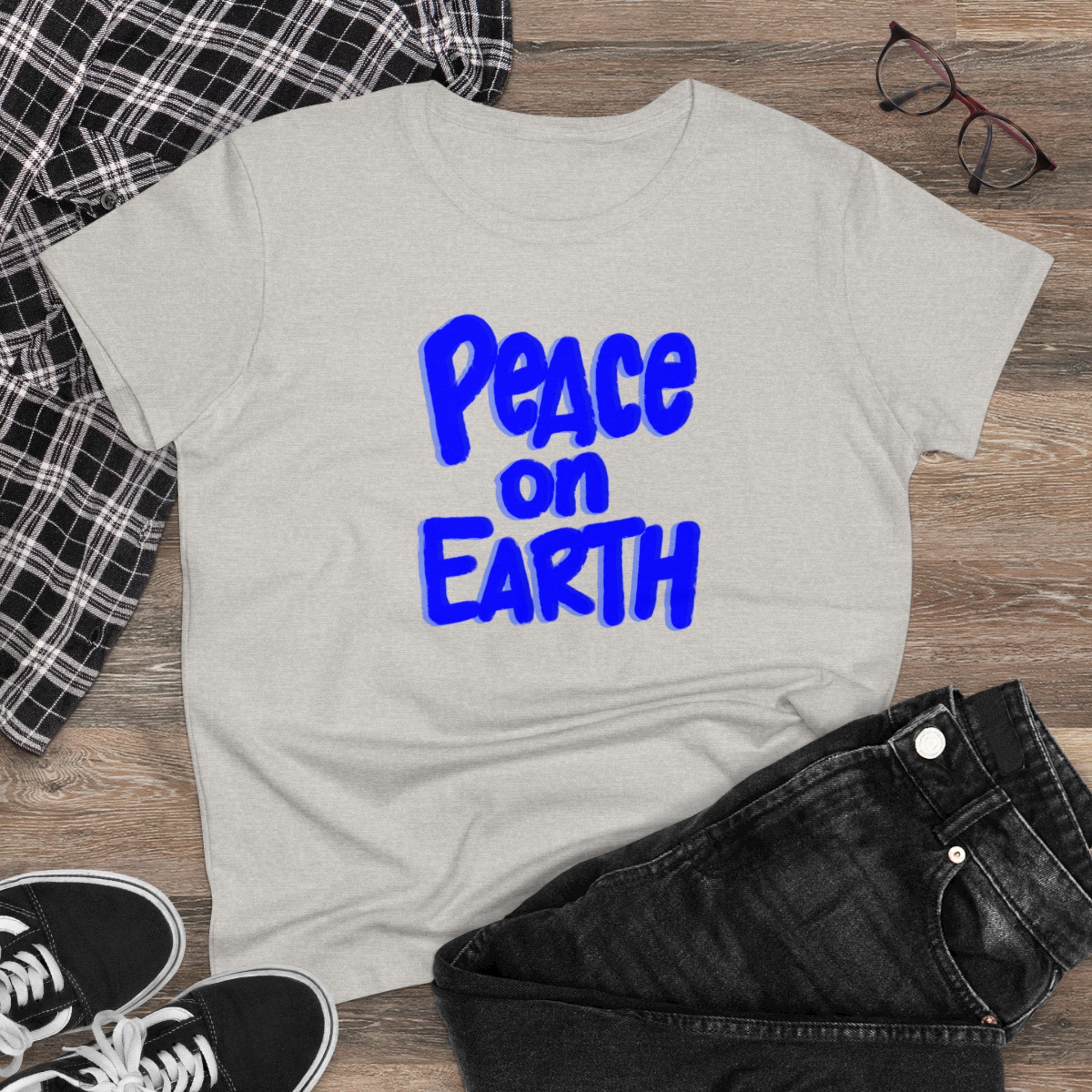 PEACE ON EARTH Women's Midweight Cotton Tee