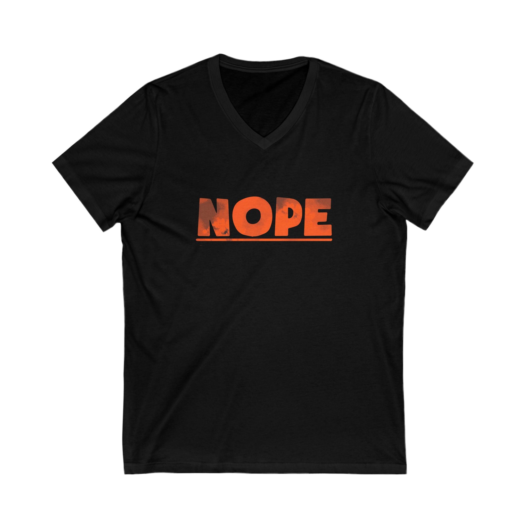 'NOPE' Unisex V-Neck Tee – Casual Statement Shirt for Everyday Wear