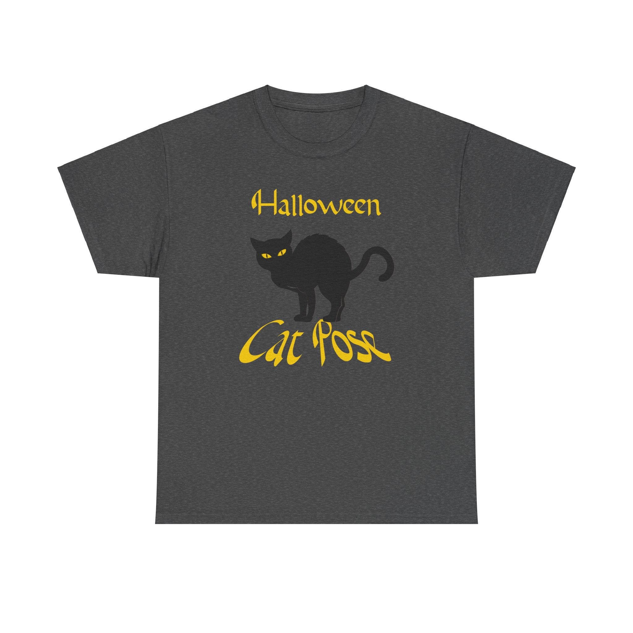 CAT POSE HALLOWEEN YOGA Unisex Heavy Cotton Tee