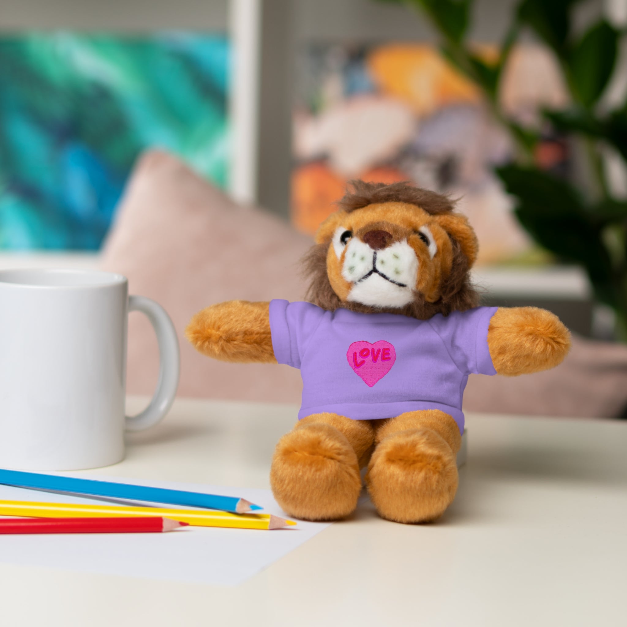 Love Bear Stuffed Animal in Custom Tee - Perfect Gift for Kids and Occasions