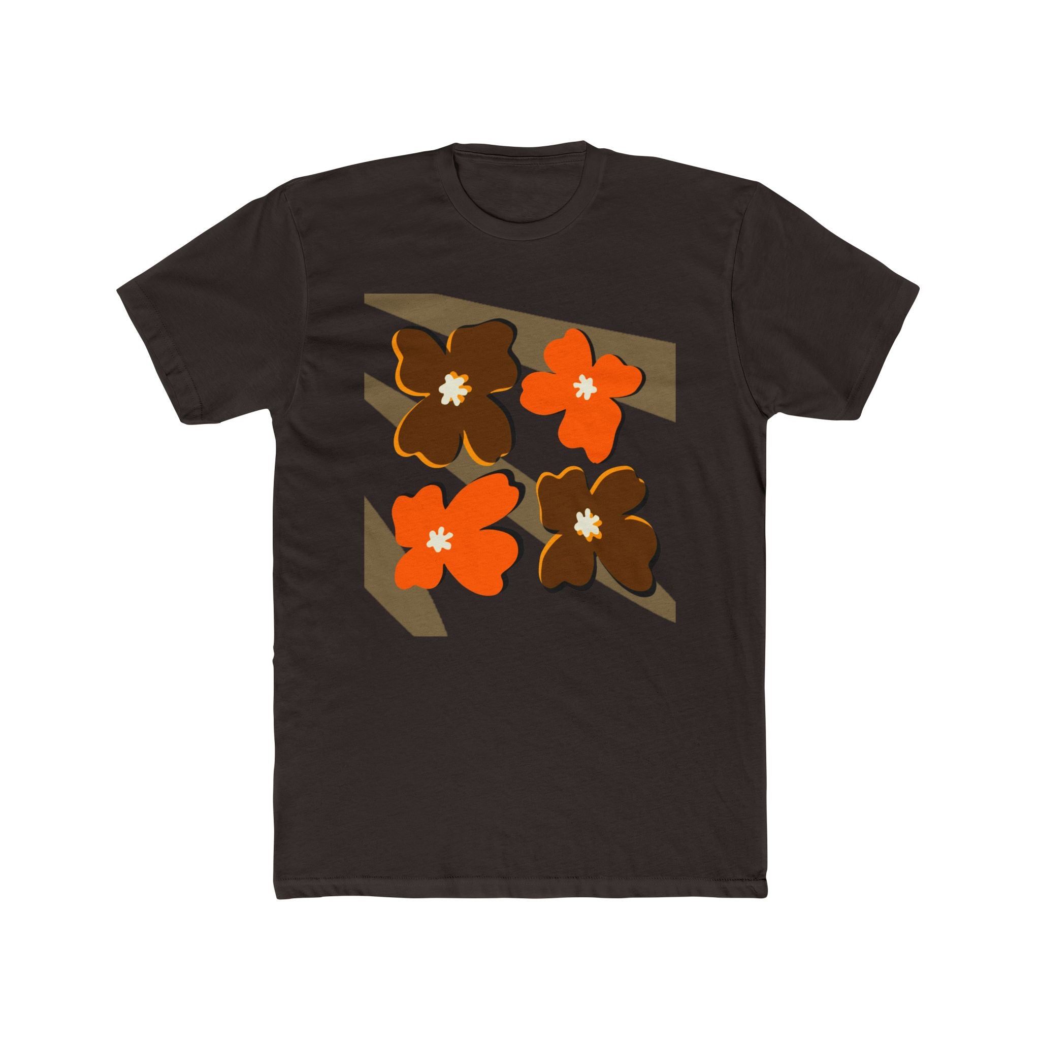 Floral Unisex Cotton Crew Tee - Casual Comfort for Everyday Wear