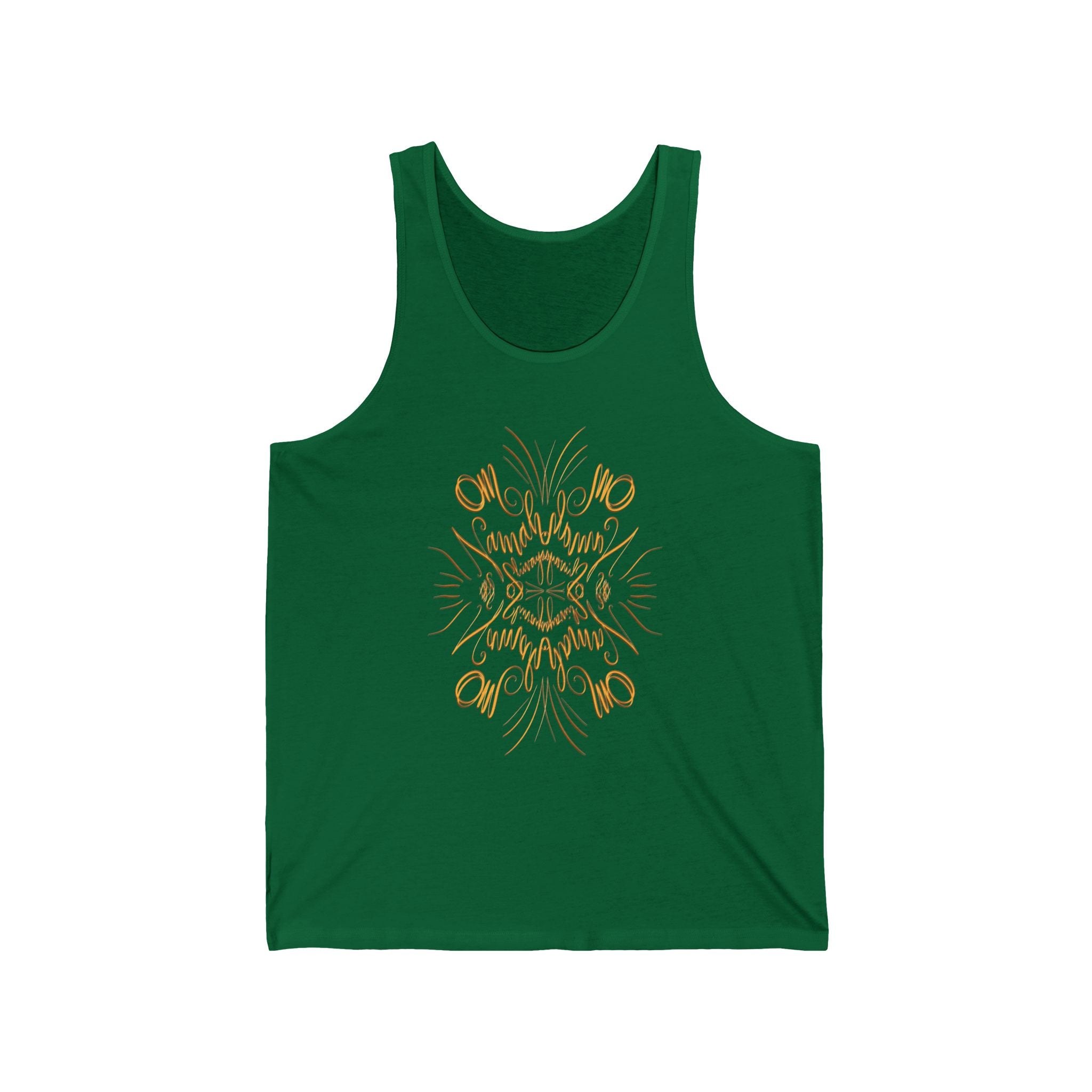 Golden OM Floral Unisex Jersey Tank - Stylish Summer Sleeveless Top