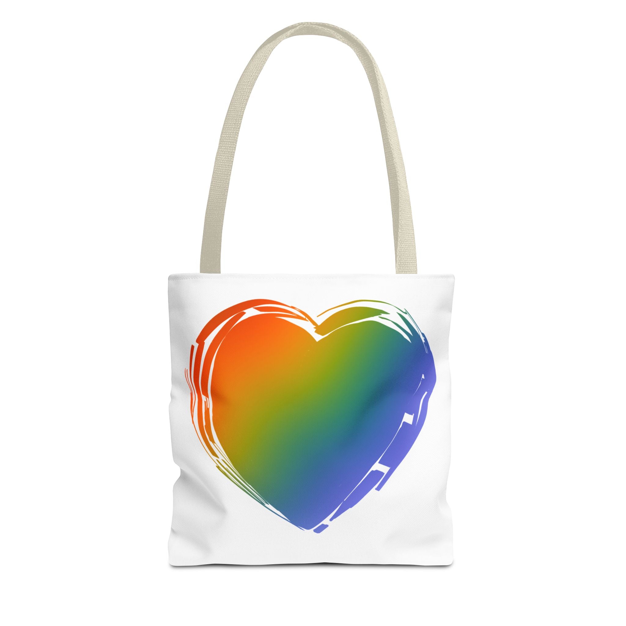 Rainbow Heart Tote Bag | Colorful Love Canvas Bag for Everyday Use