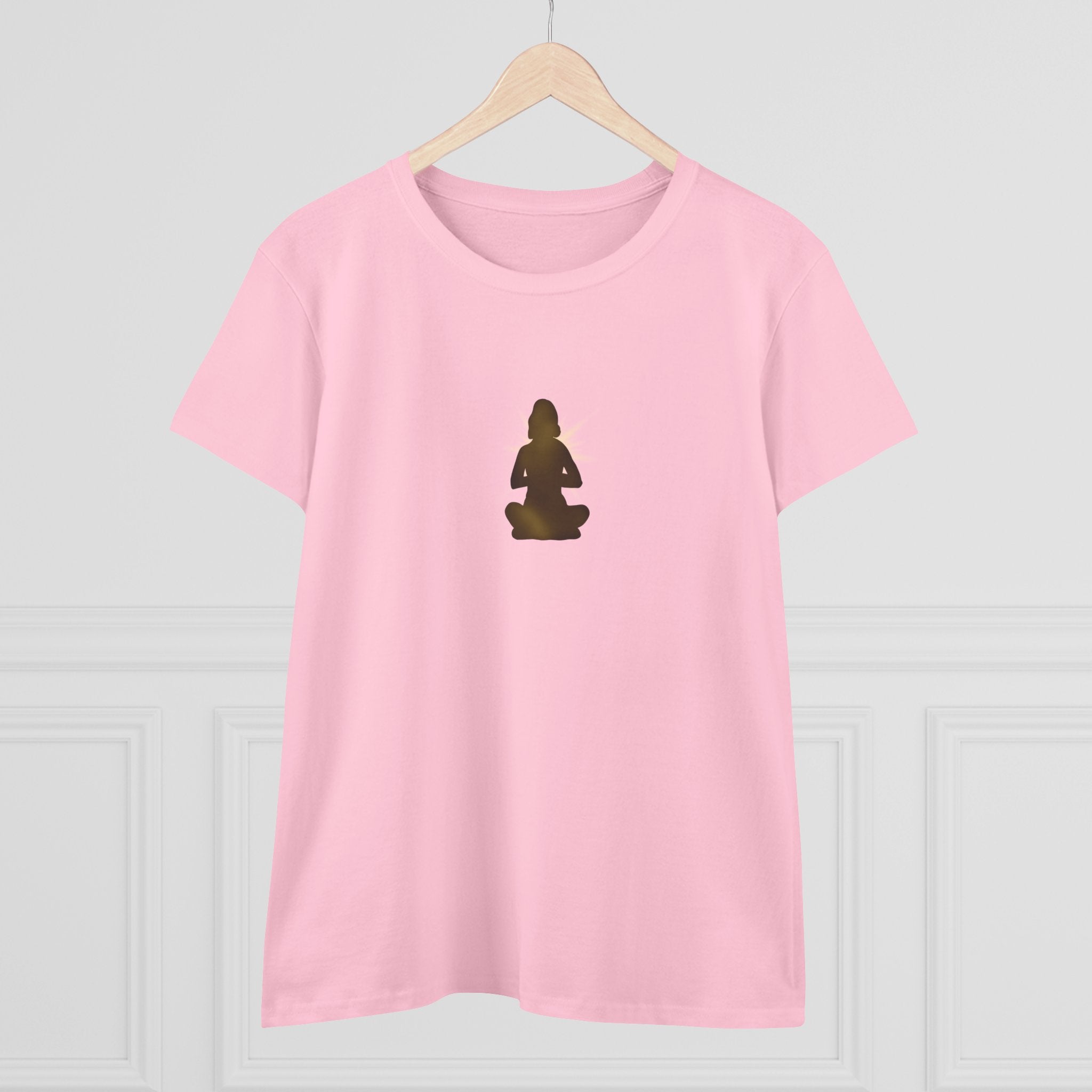 Meditation Silhouette Tee — Women's Yoga Cotton T‑Shirt