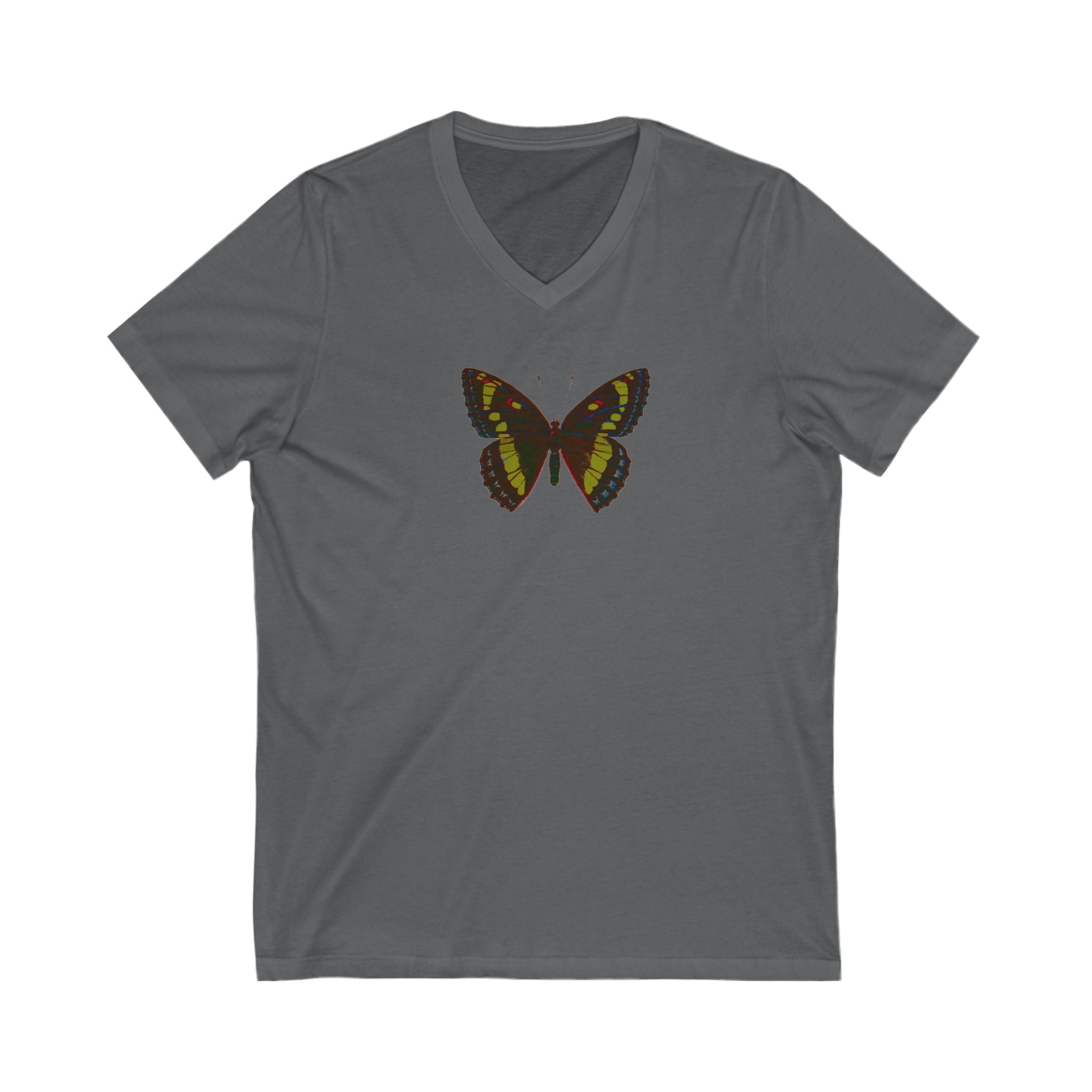 Butterfly V-Neck Tee – Stylish Unisex Short Sleeve Shirt for Nature Lovers