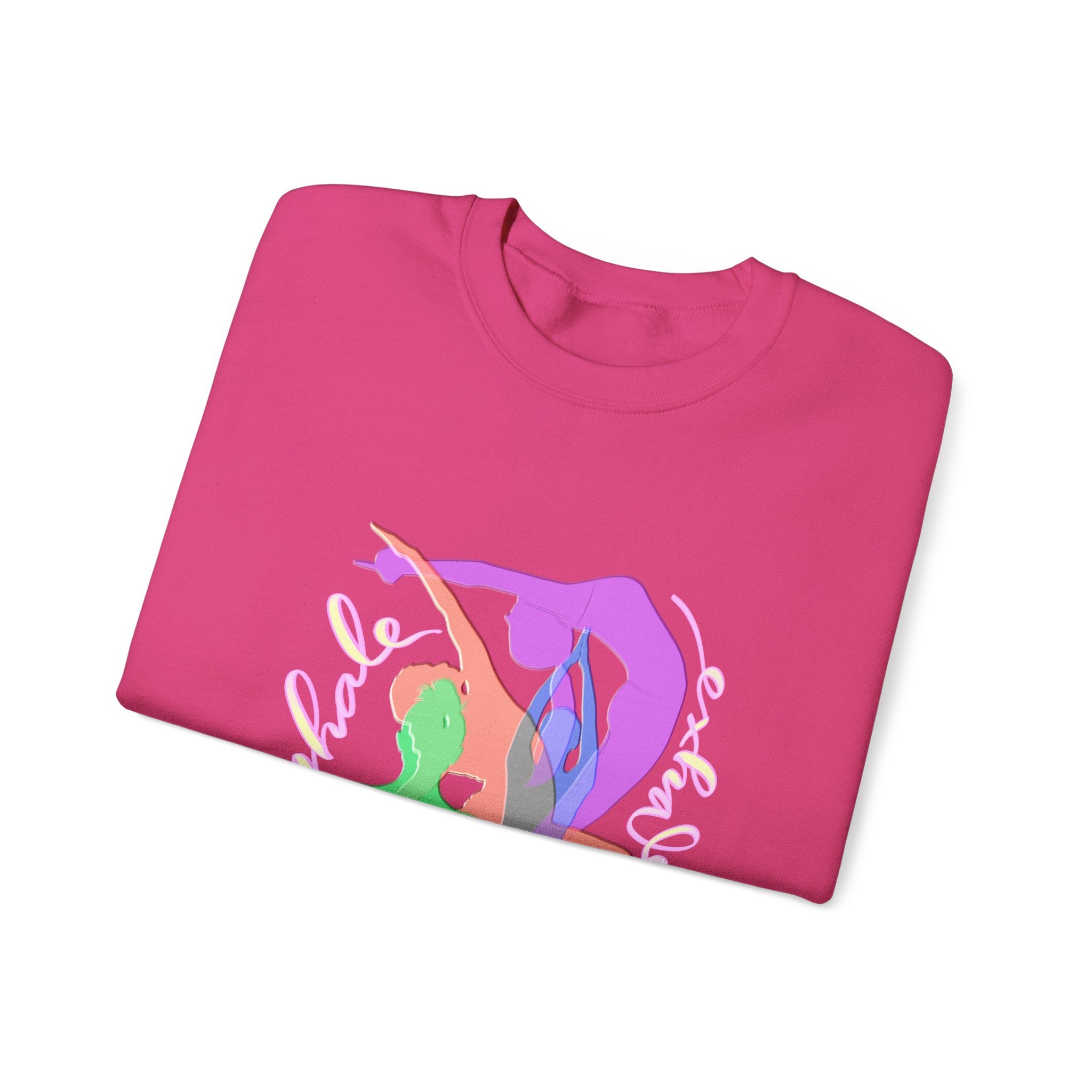 Inhale Exhale Yoga Sweatshirt - Unisex Heavy Blend™ Crewneck for Mindfulness and Relaxation