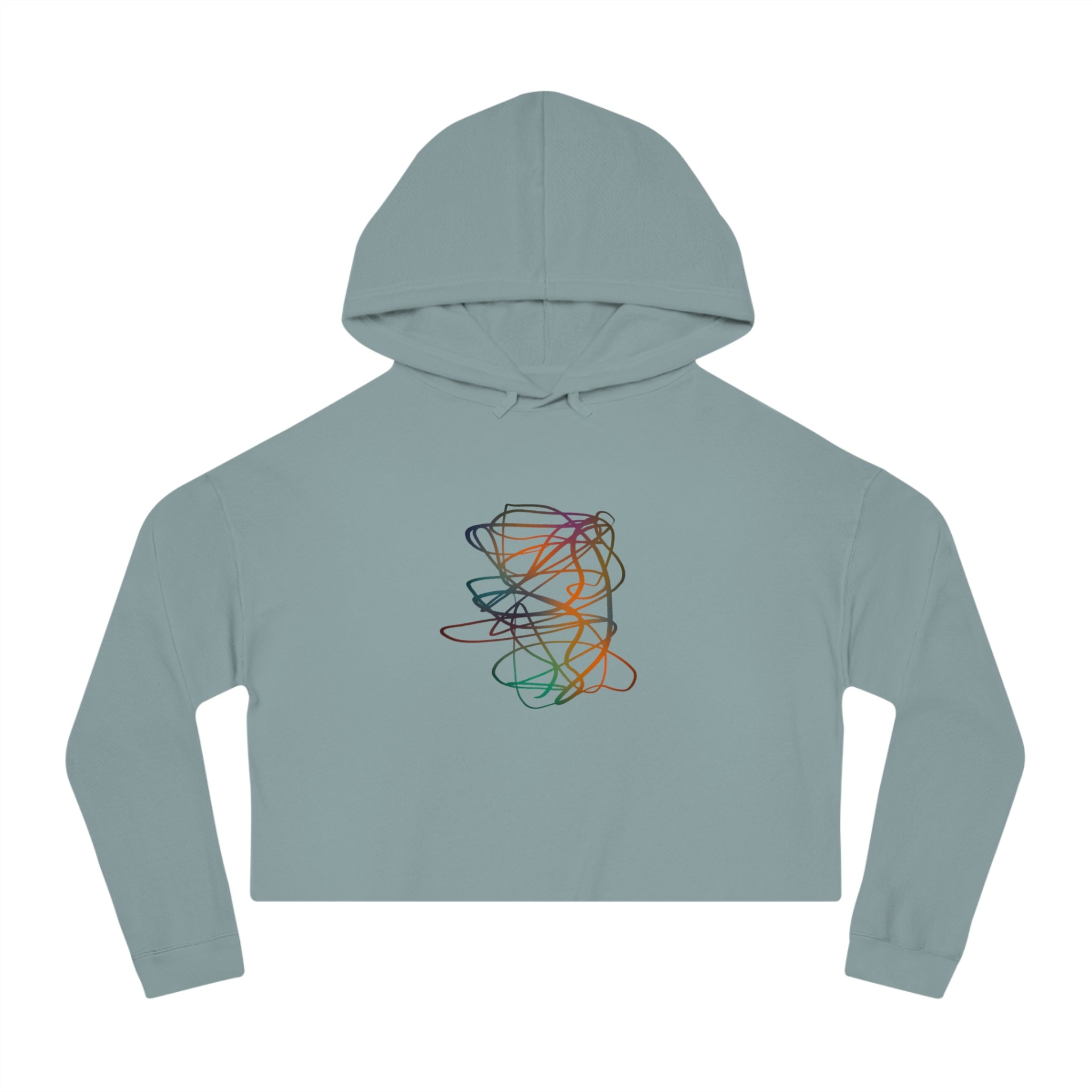 Vibrant Squiggle Cropped Hoodie for Women, Cozy Casual Wear, Perfect Gift for Birthdays, Graduations, and Cozy Nights, Unique Art Design