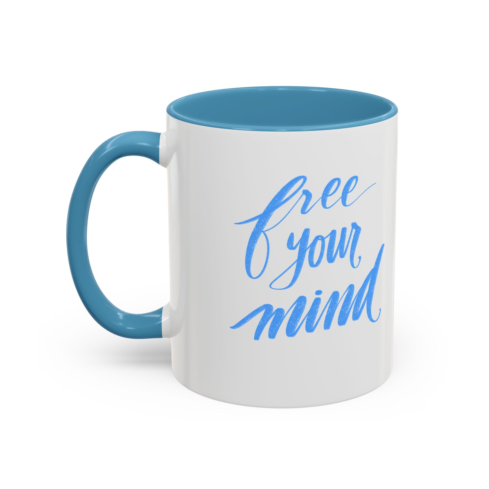 Free your Mind Accent Coffee Mug - Motivational Gift for Coffee Lovers, Inspirational Drinkware, Home Office Decor, Heartwarming Mug