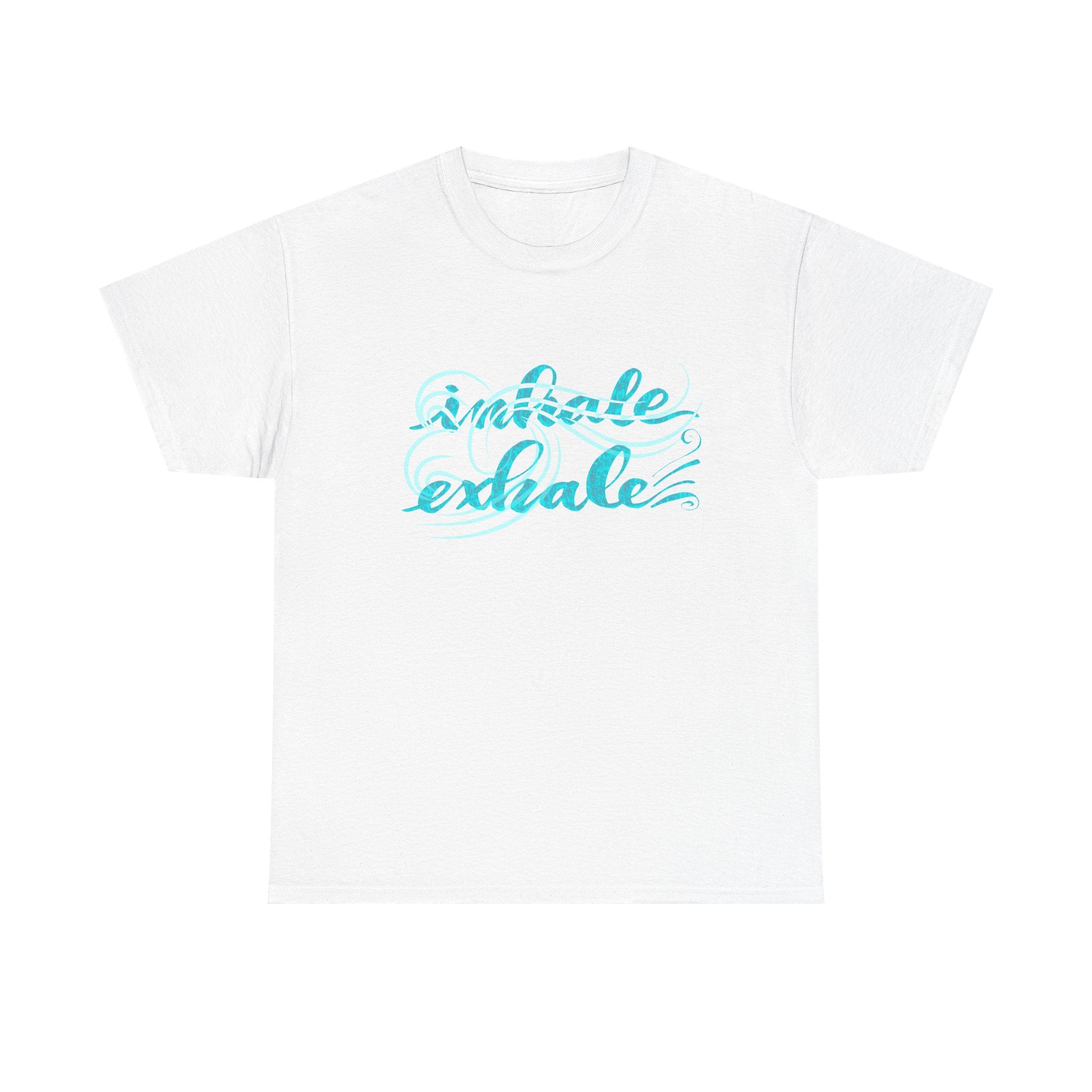 Heavy Cotton Tee - "Inhale Exhale" Relaxation Graphic Tee