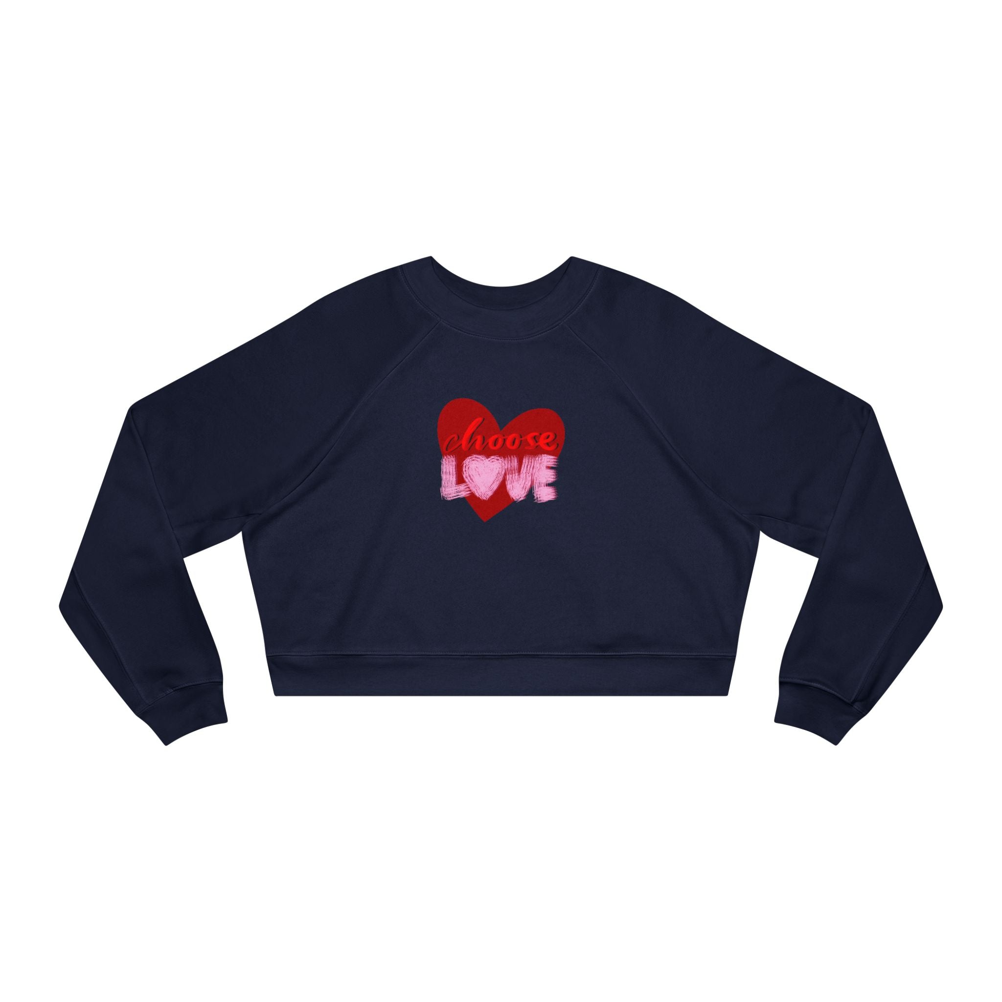 Choose Love Women's Cropped Fleece Pullover - Stylish & Comfortable