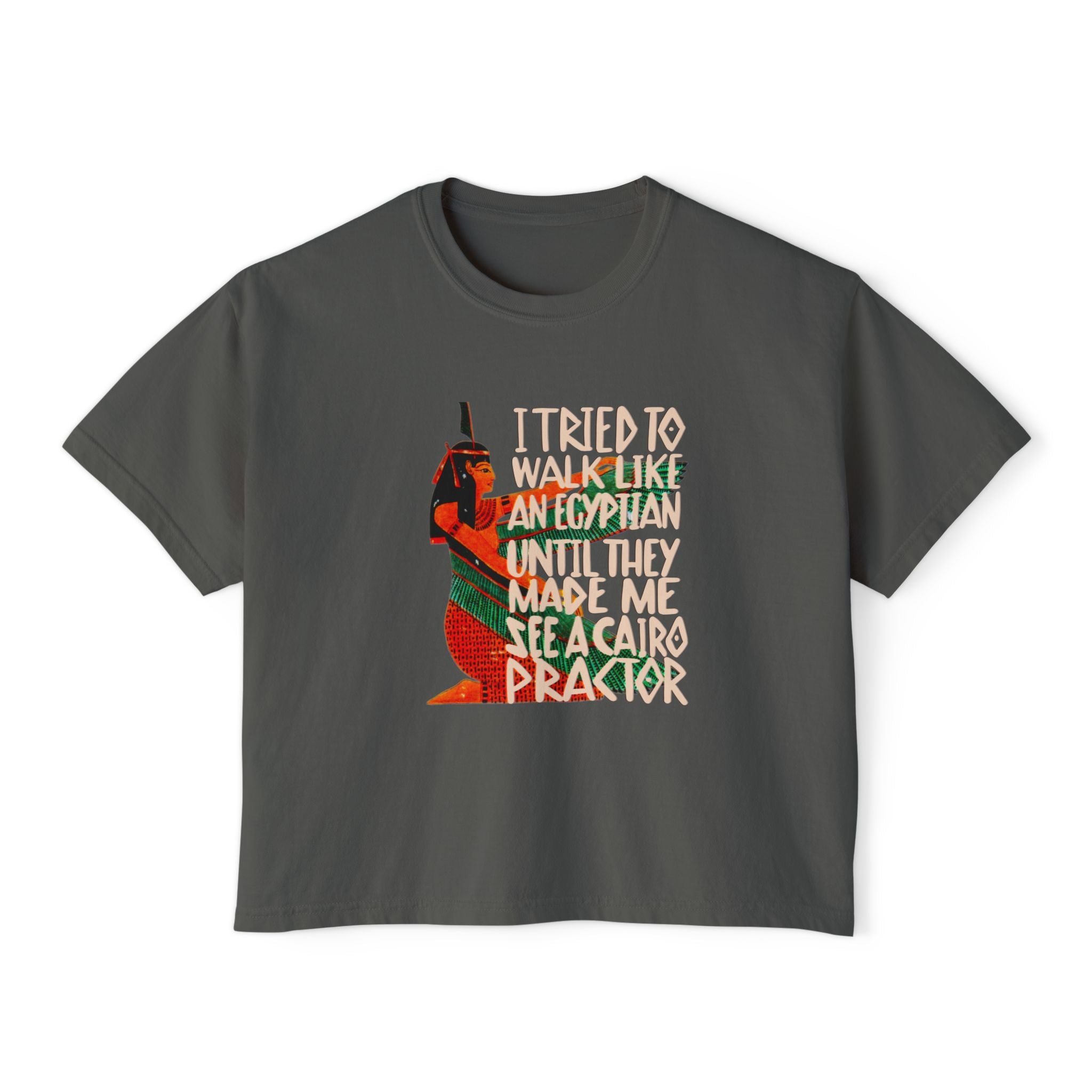 Funny Women's Boxy Tee - Egyptian Humor Graphic - Perfect for Casual Outfits and Gifts