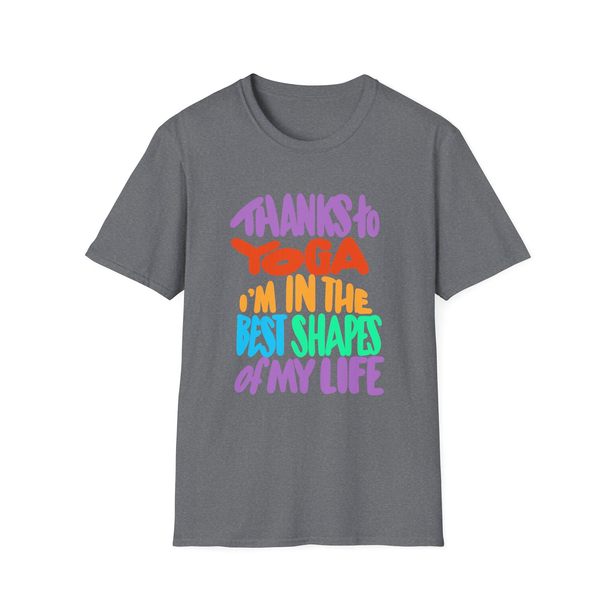 Thanks To Yoga Unisex Softstyle T-Shirt - Motivational Fitness Tee
