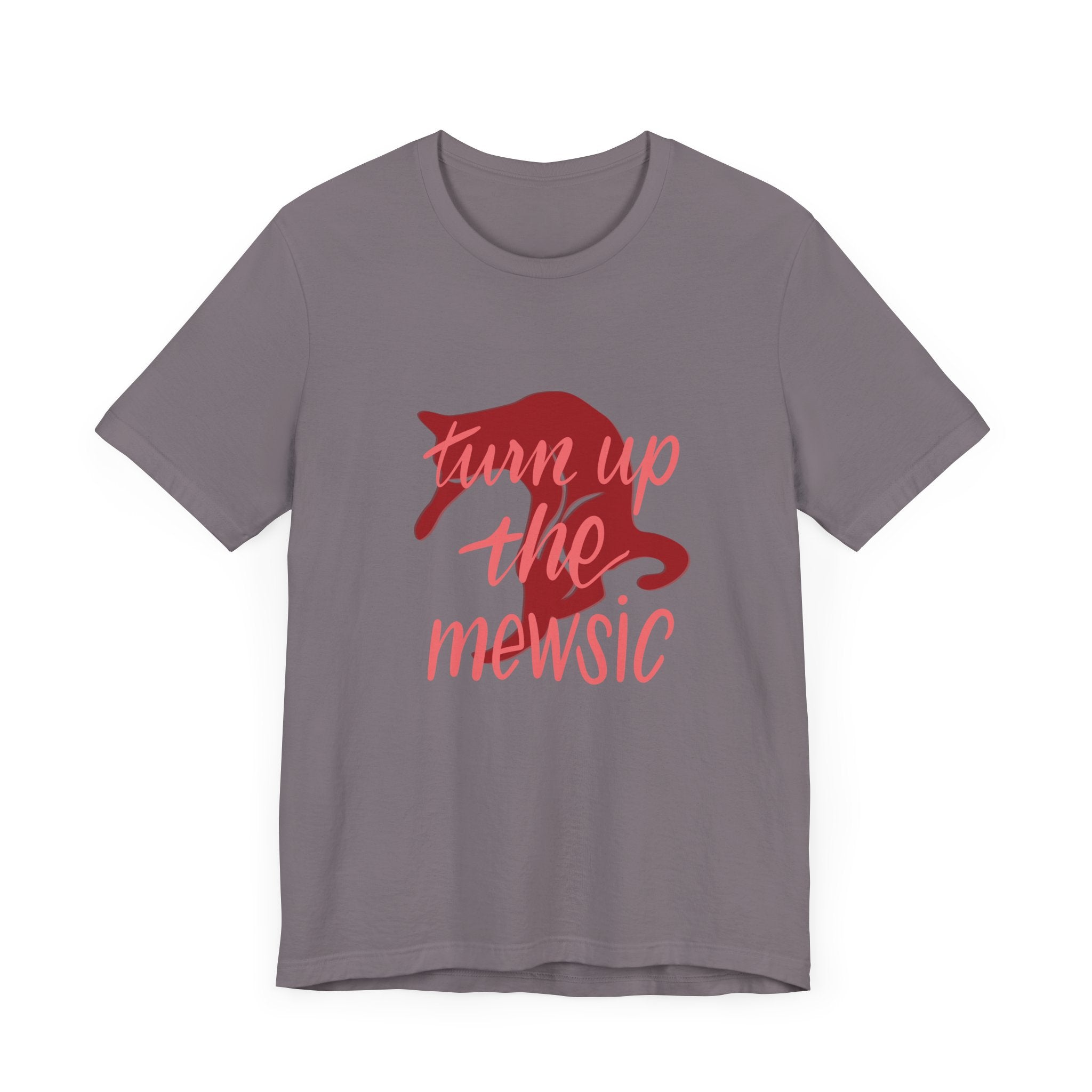 Fun Music Unisex Jersey Tee - "Turn Up The Mewsic"