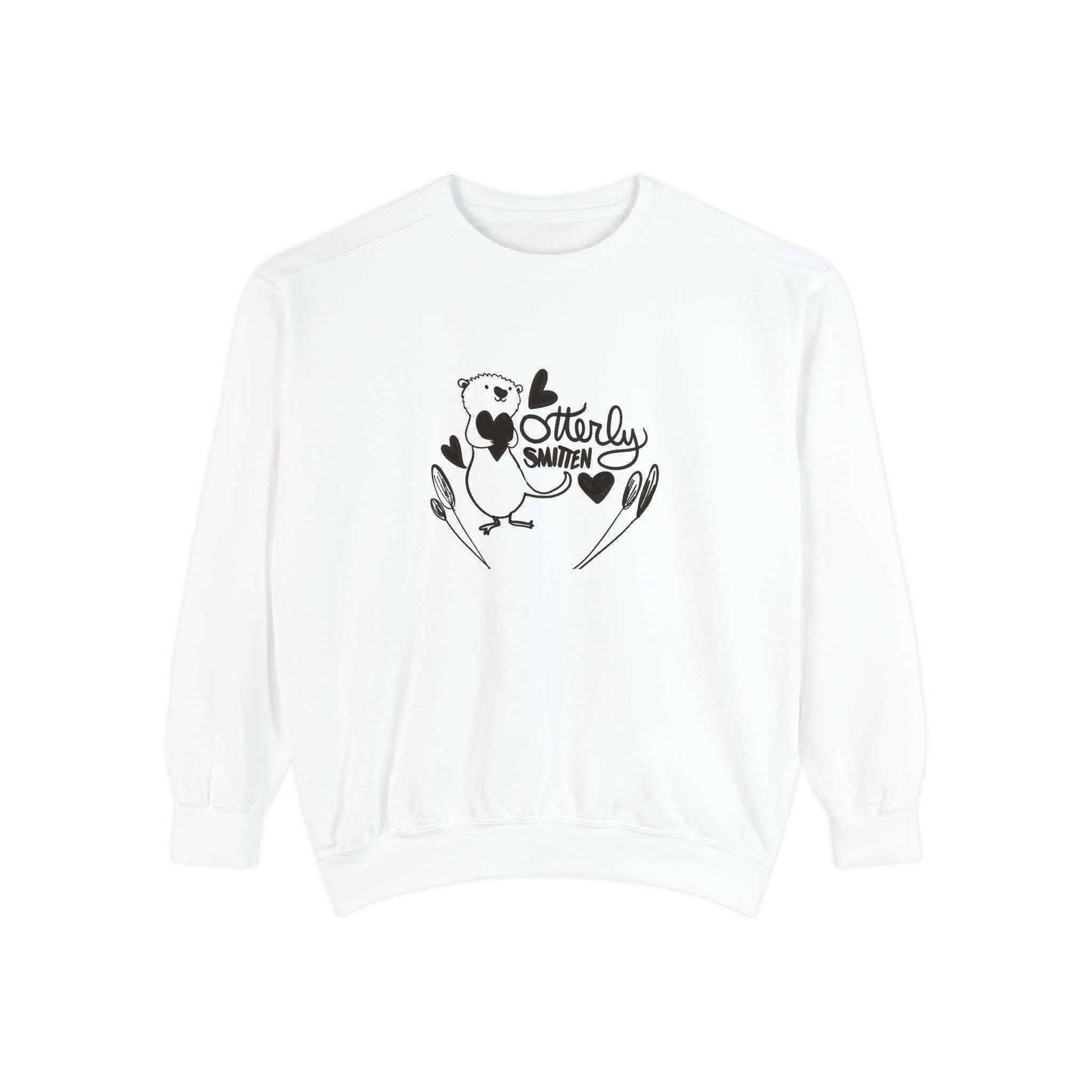 Otterly Smitten Unisex Garment-Dyed Sweatshirt - Cozy & Playful Gift for Animal Lovers