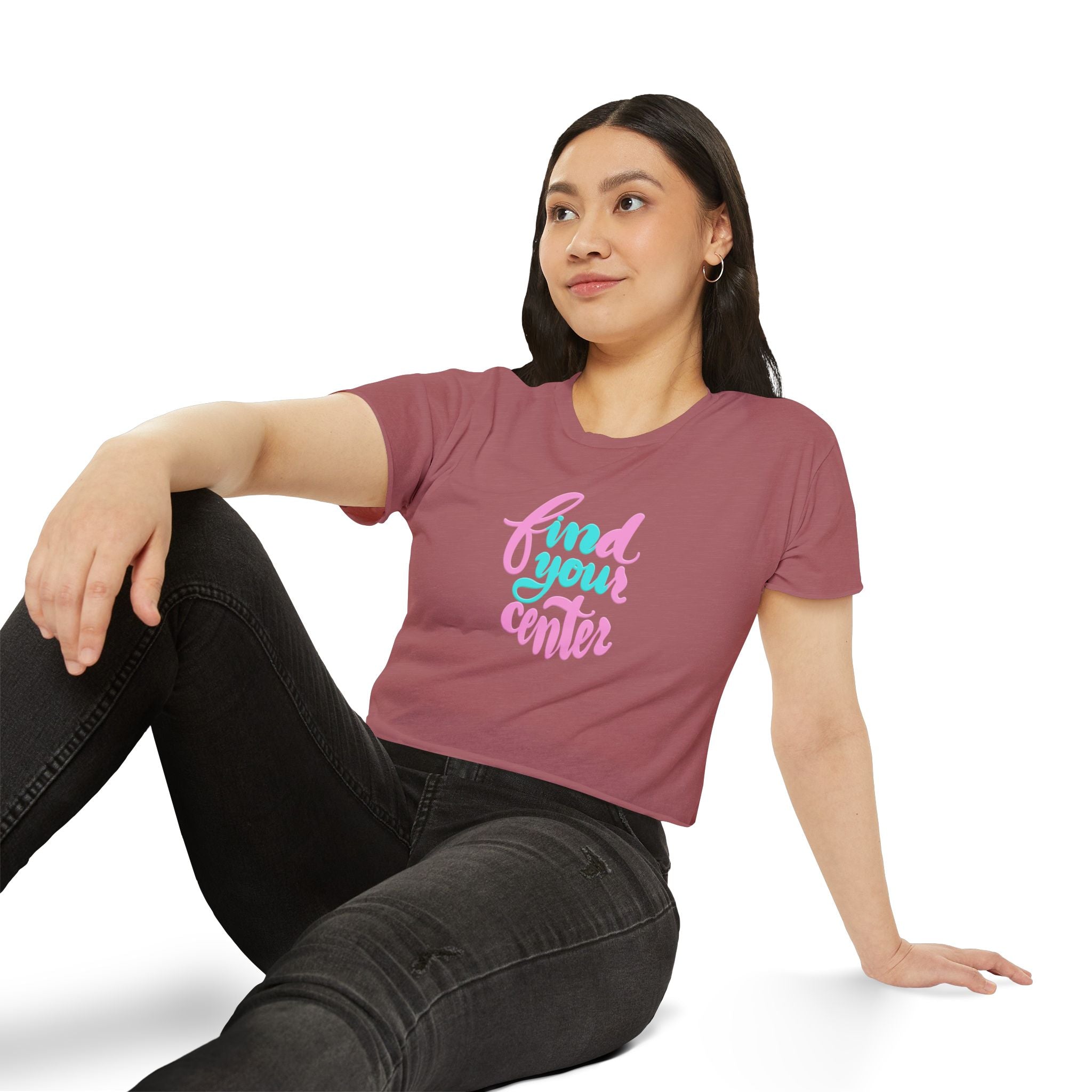 Women's Crop Top - "Find Your Center" | Boho Vibes for Summer Celebrations