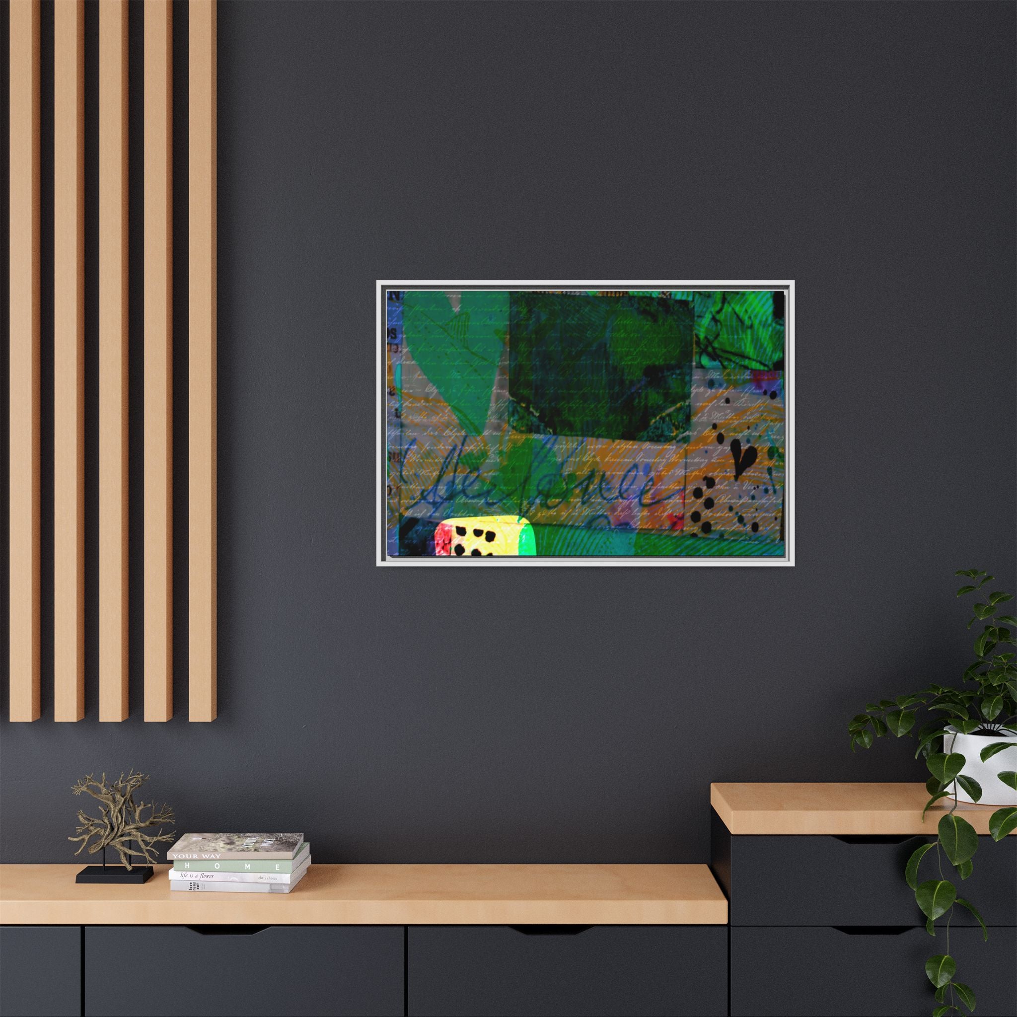 Colorful Abstract Framed Canvas Art - Vibrant Wall Décor