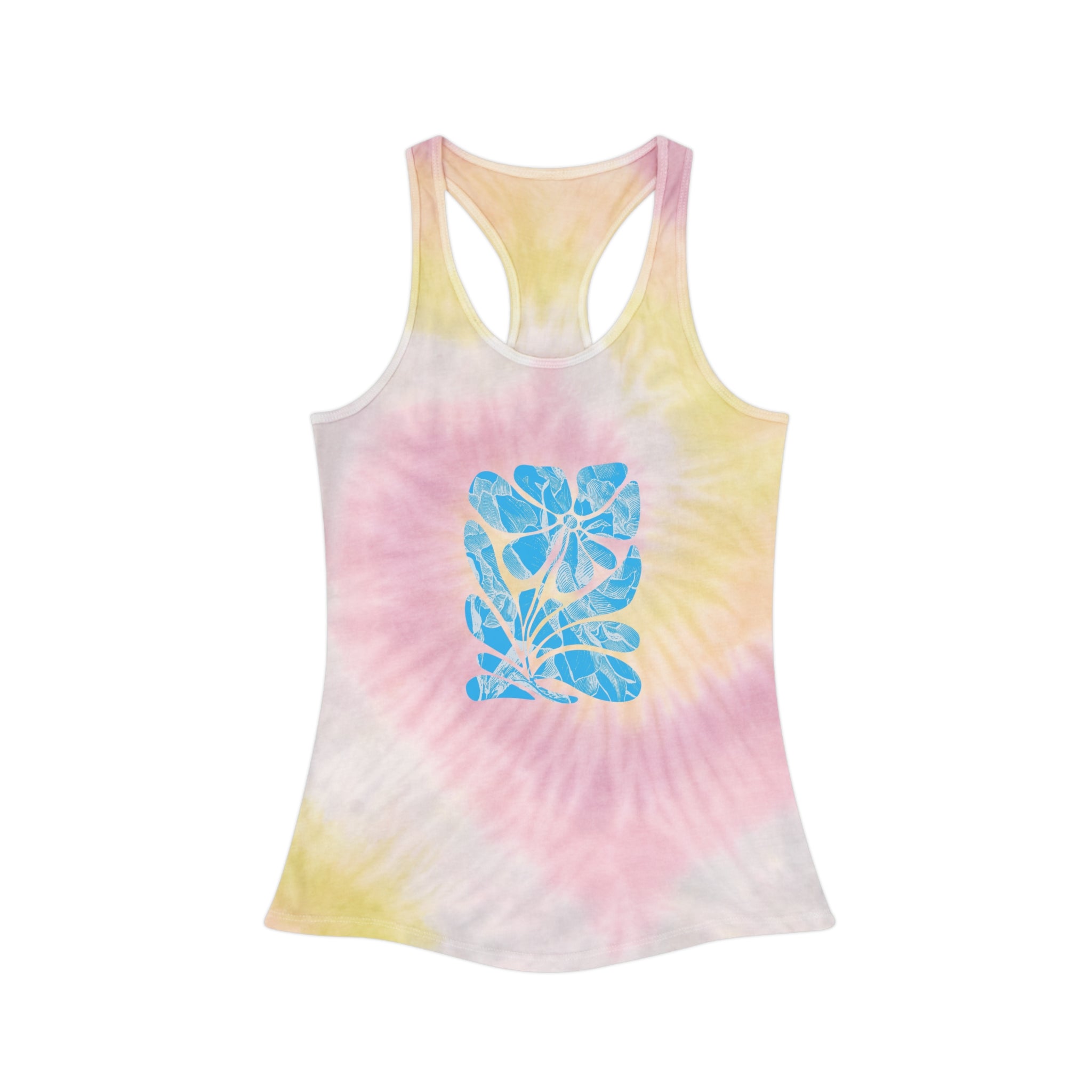 Pastel Tie Dye Racerback Tank Top for Summer Vibes