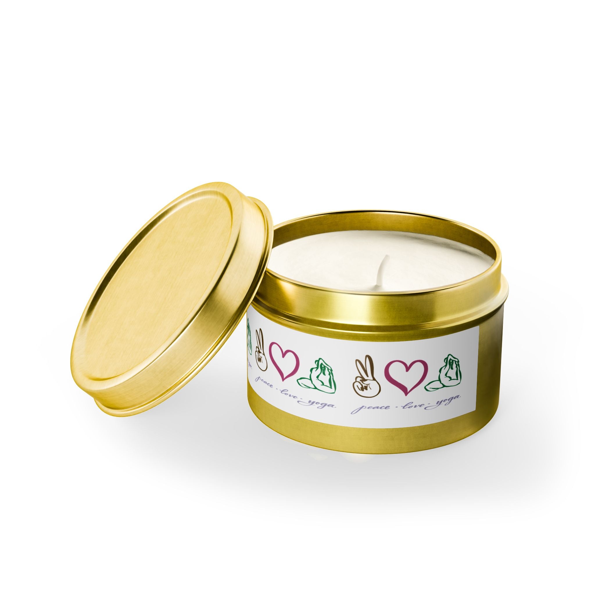 Tin Candle — Peace Love Yoga Tin Candle