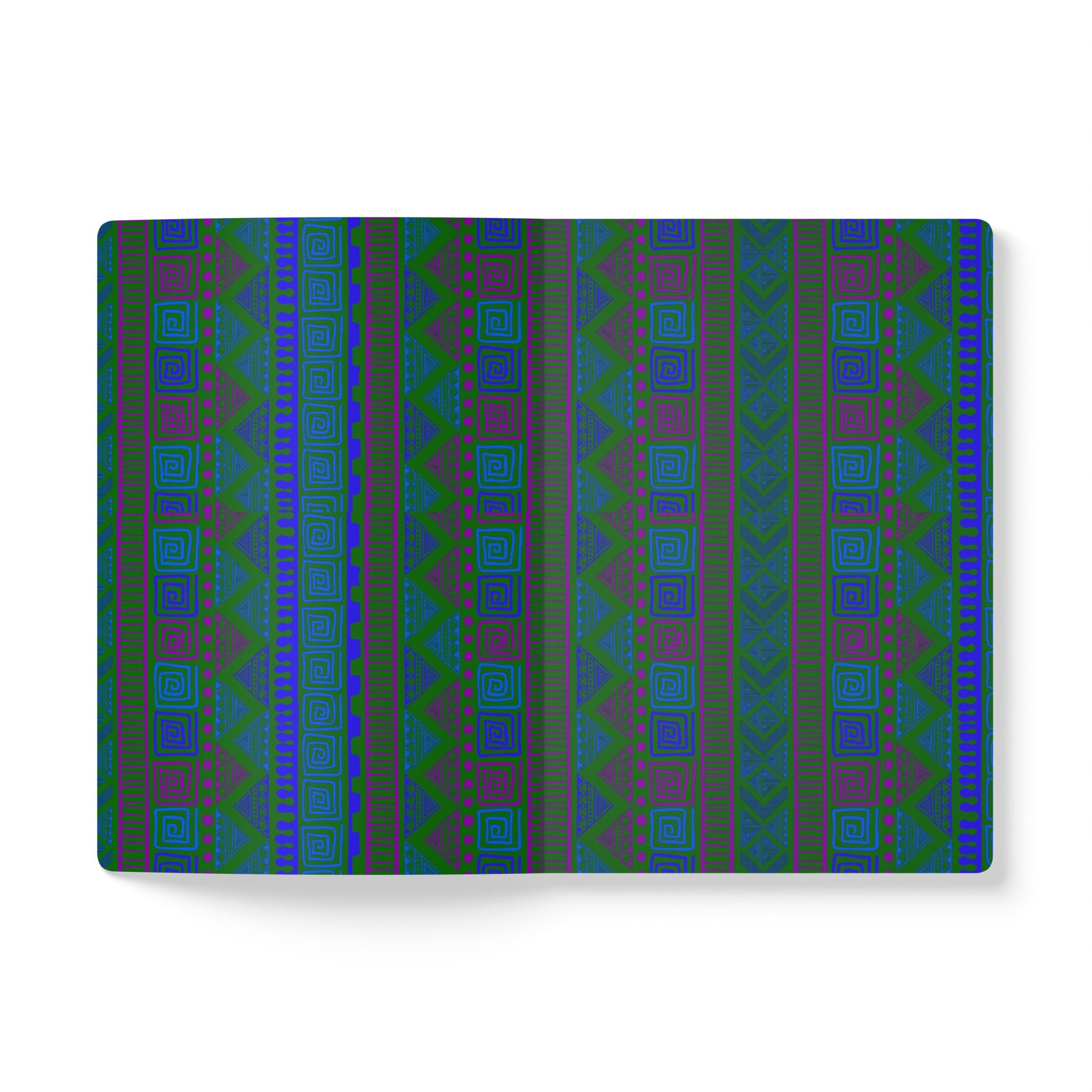 AFRICAN PRINT GREEN Softcover Journal (With Inside Prints)