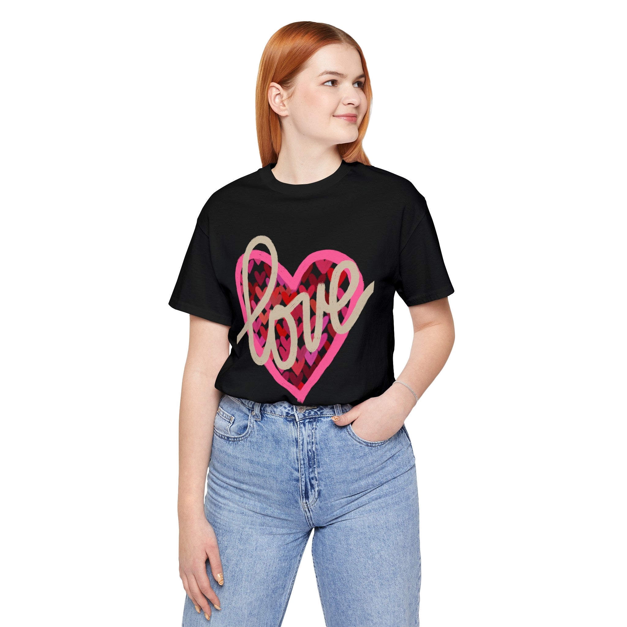 LOVE AND HEARTS Unisex Jersey Short Sleeve Tee
