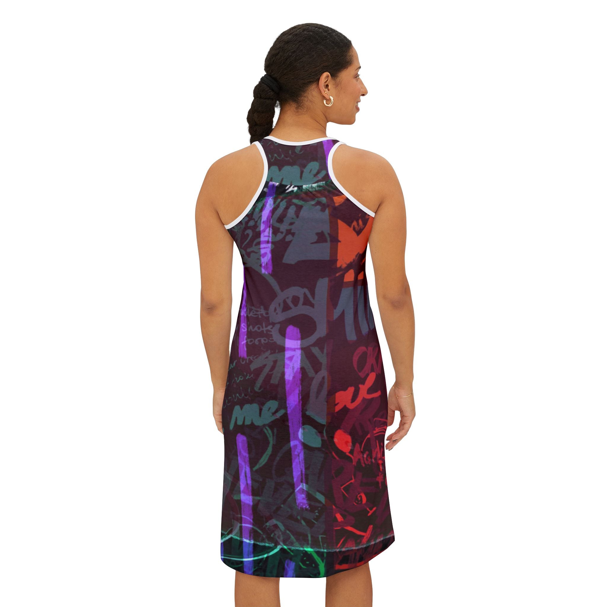 Graffiti Vibe Women's Racerback Dress - Colorful Urban Style for Summer Outings
