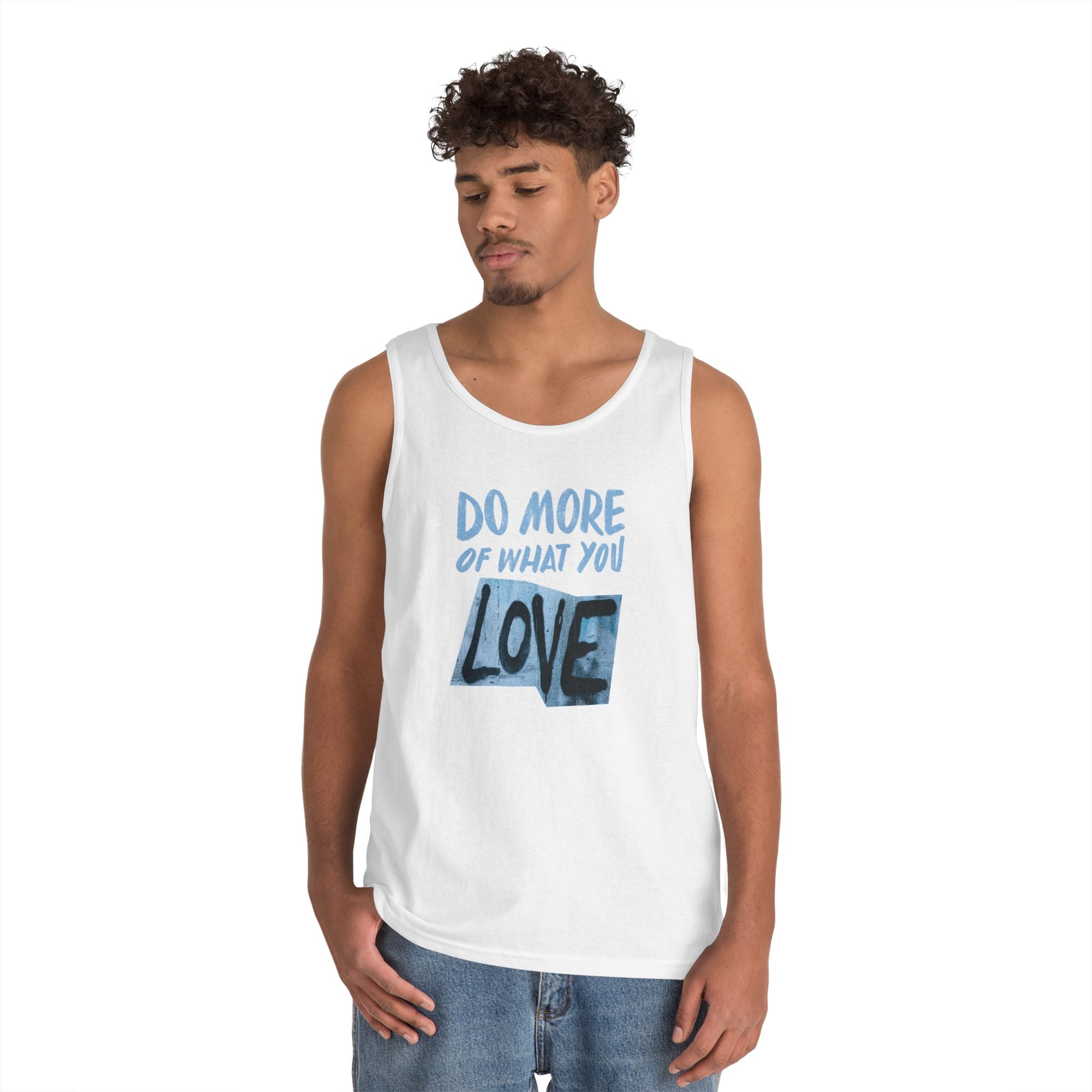Inspirational Unisex Heavy Cotton Tank Top - "Do More of What You Love"