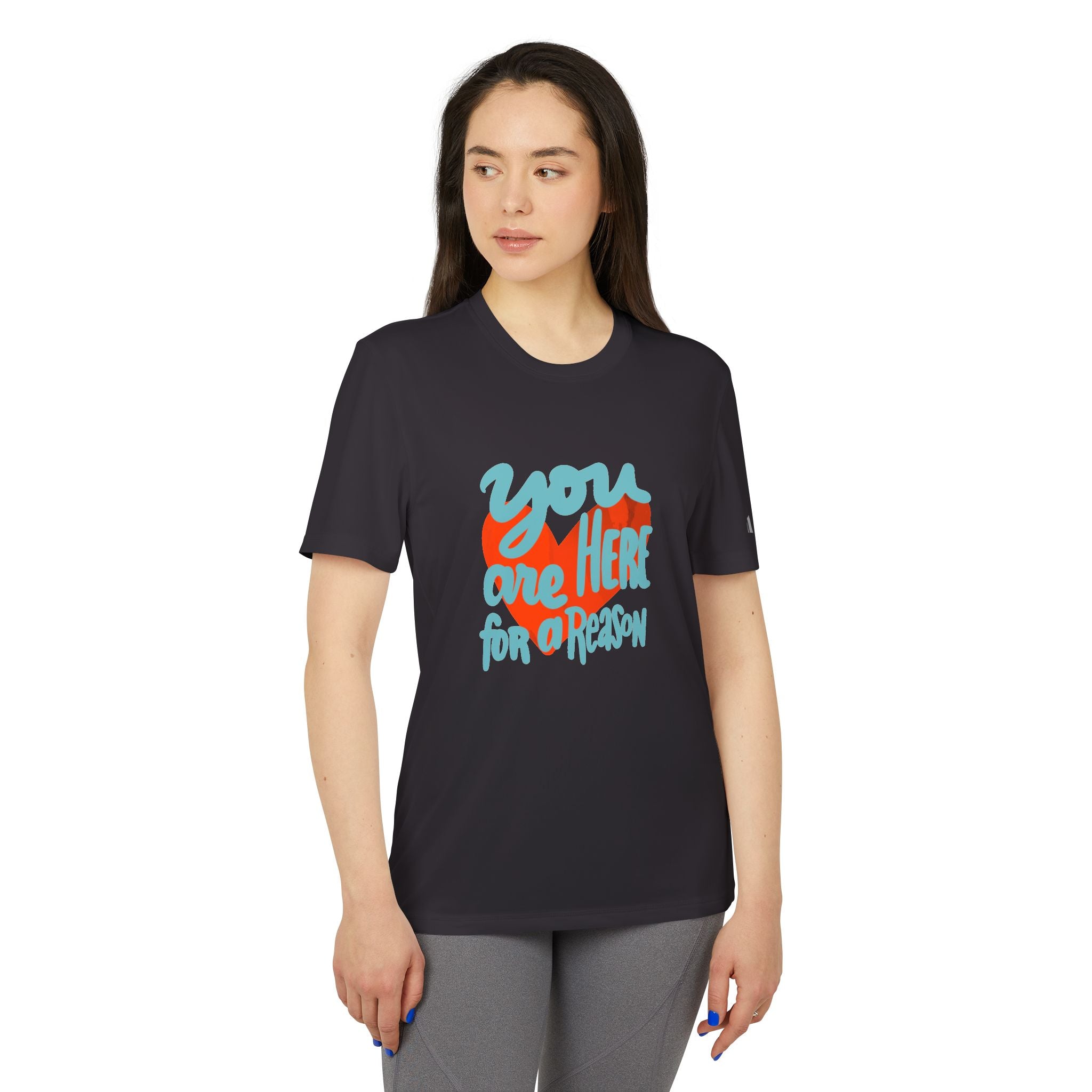 Inspirational Adidas Unisex Sport T-shirt - "You Are Here for a Reason"