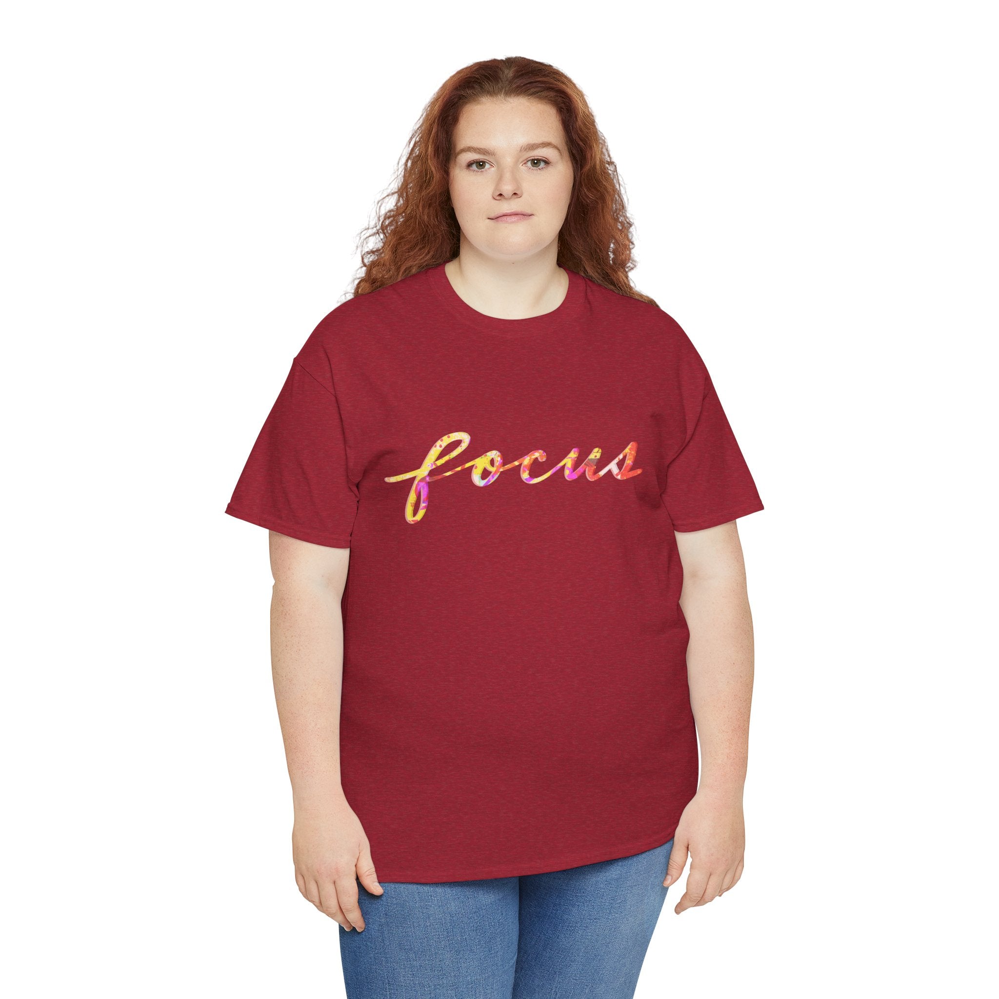 Focus Unisex Heavy Cotton Tee - Motivational Shirt for Mindfulness & Inspiration