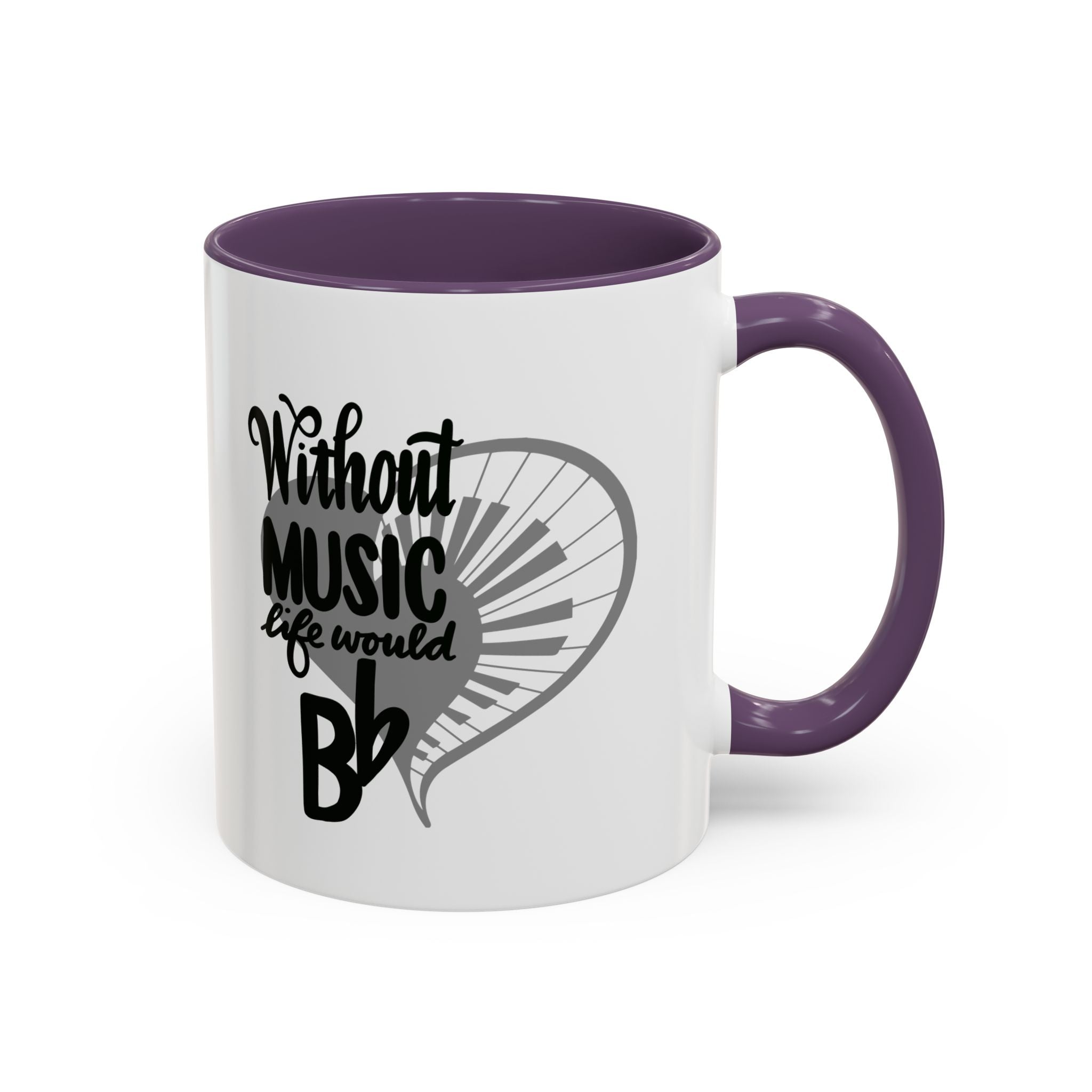 Inspirational Music Accent Coffee Mug - "Without Music Life Would Be Bb" - Perfect for Musicians and Music Lovers