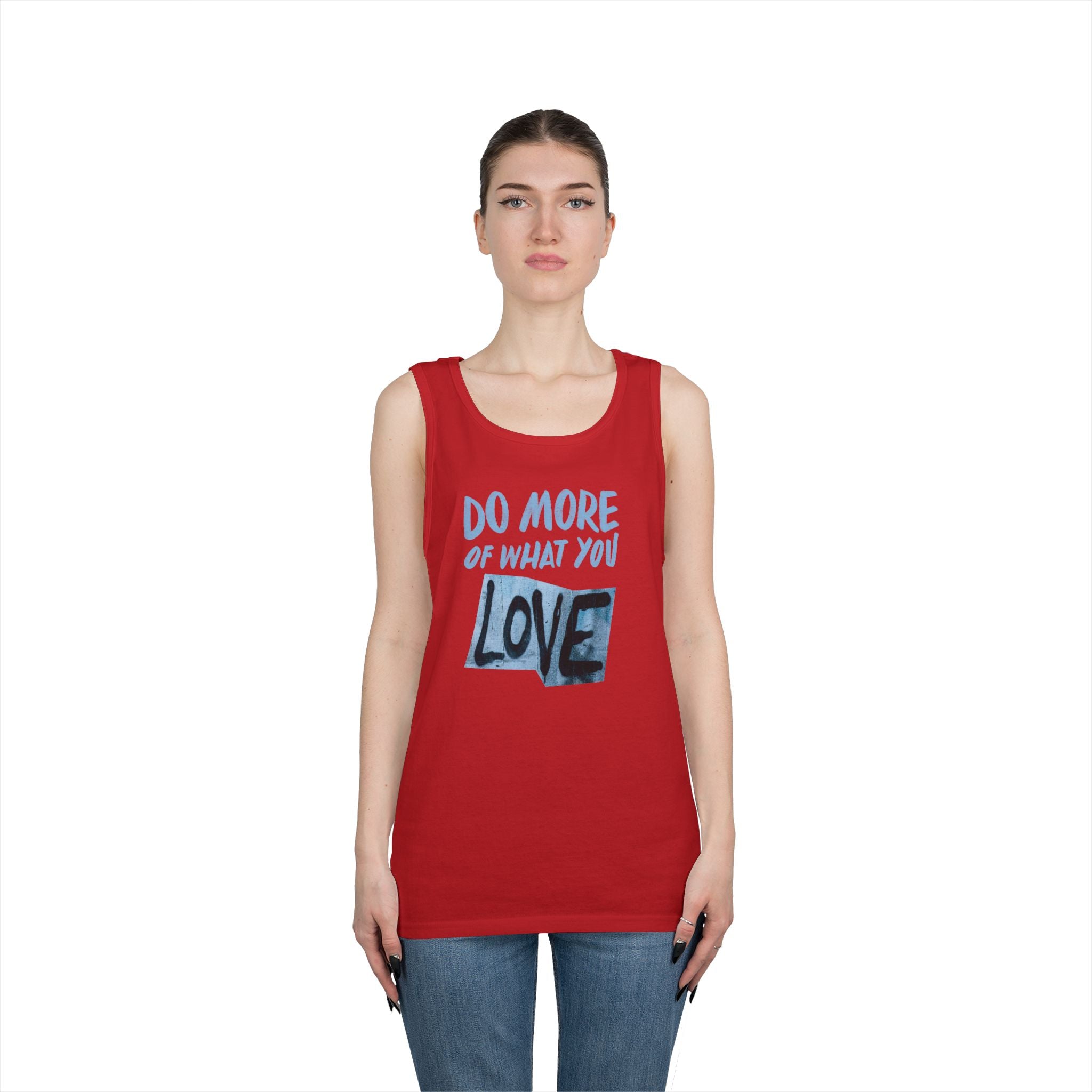 Inspirational Unisex Heavy Cotton Tank Top - "Do More of What You Love"