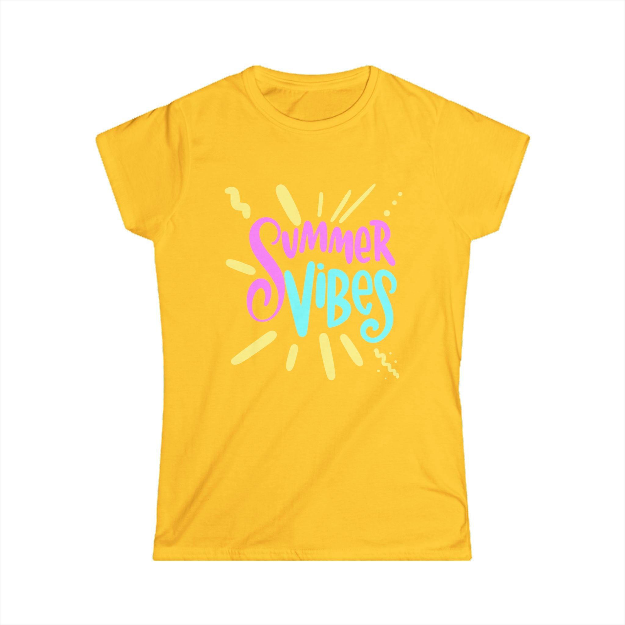 Summer Vibes Women's Softstyle Tee - Bright & Cheerful T-Shirt for Warm Weather Fun