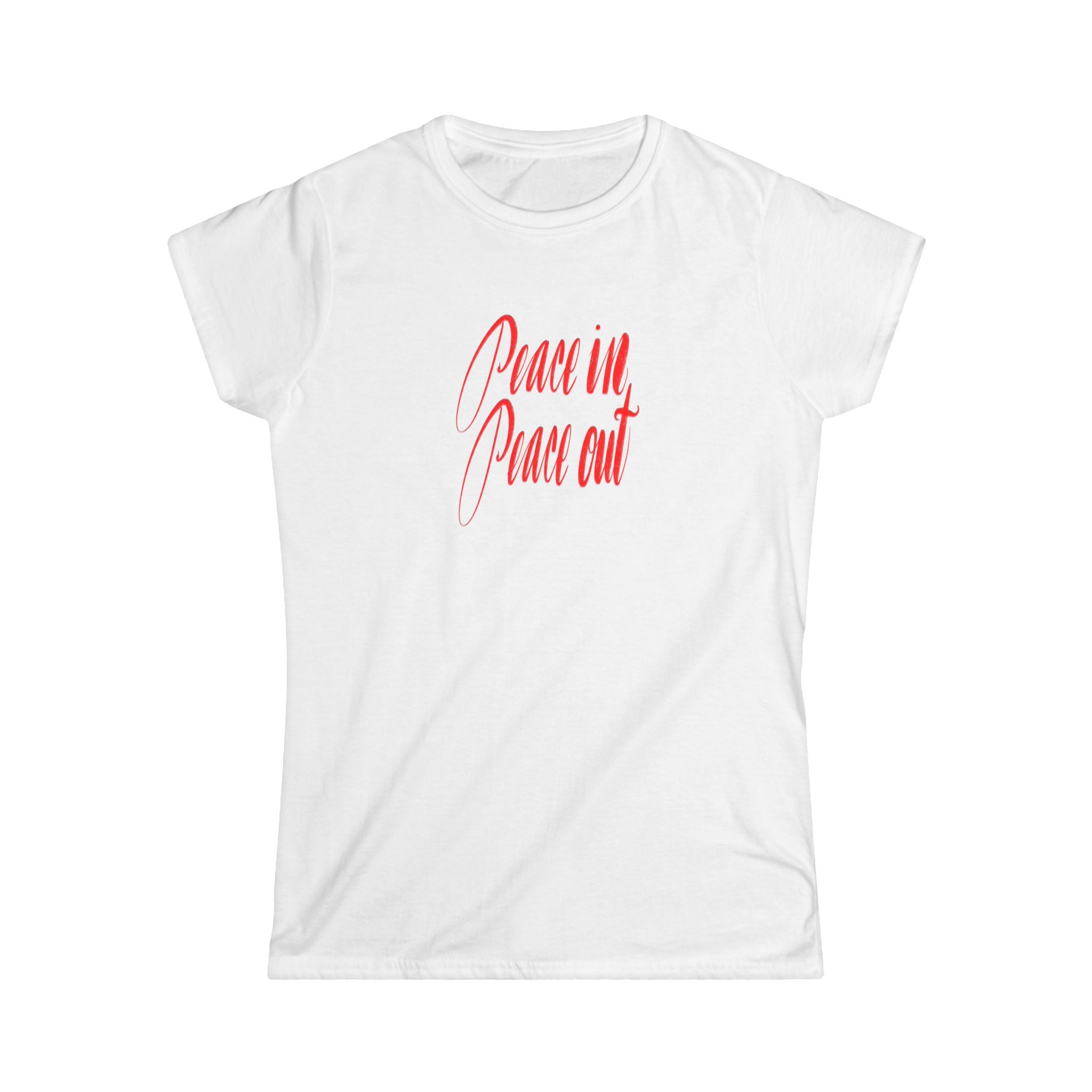 Peace in Peace Out Softstyle Tee - Comfortable Casual T-Shirt